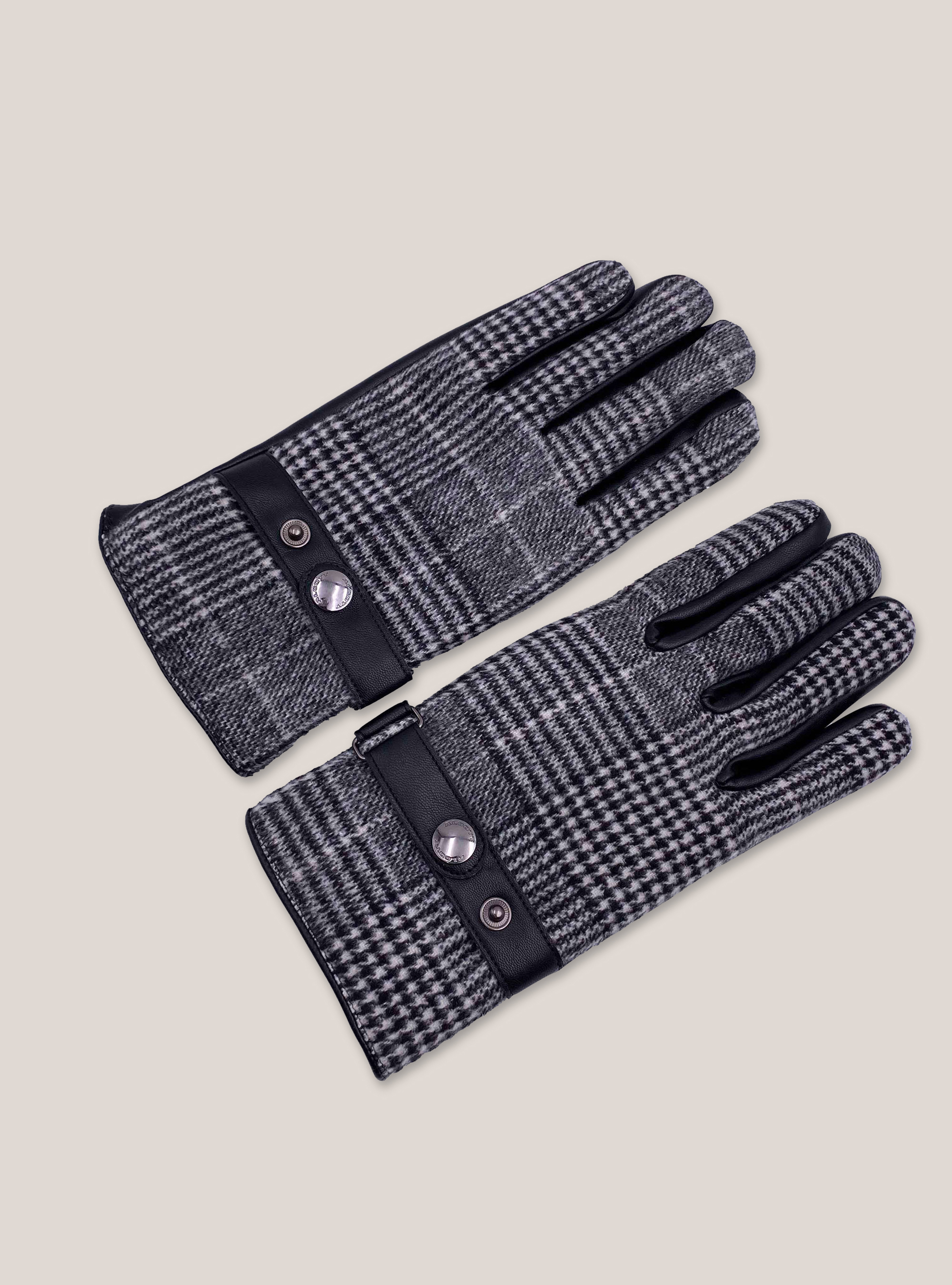Guanti a quadri con bottoni, MULTICOLOR