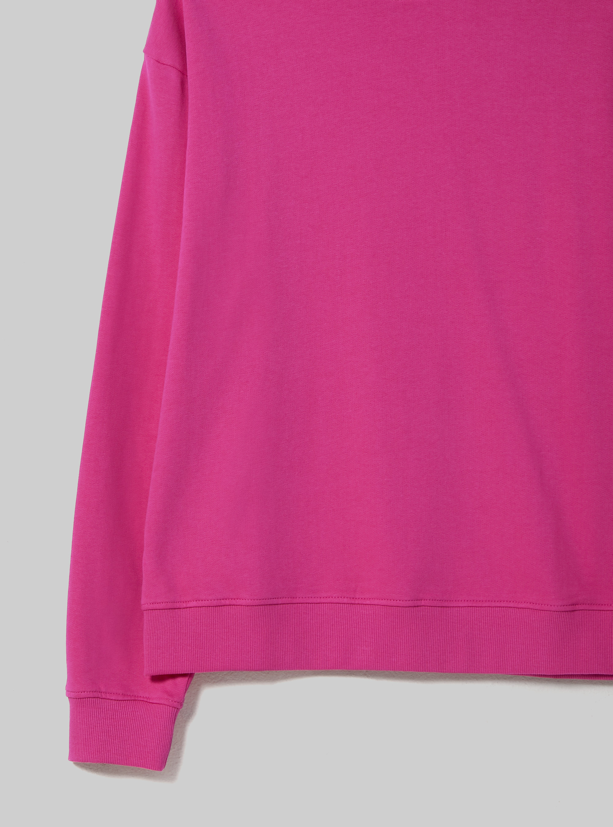Sudadera lisa de algodón con cuello redondo, FX2 FUXIA MEDIUM