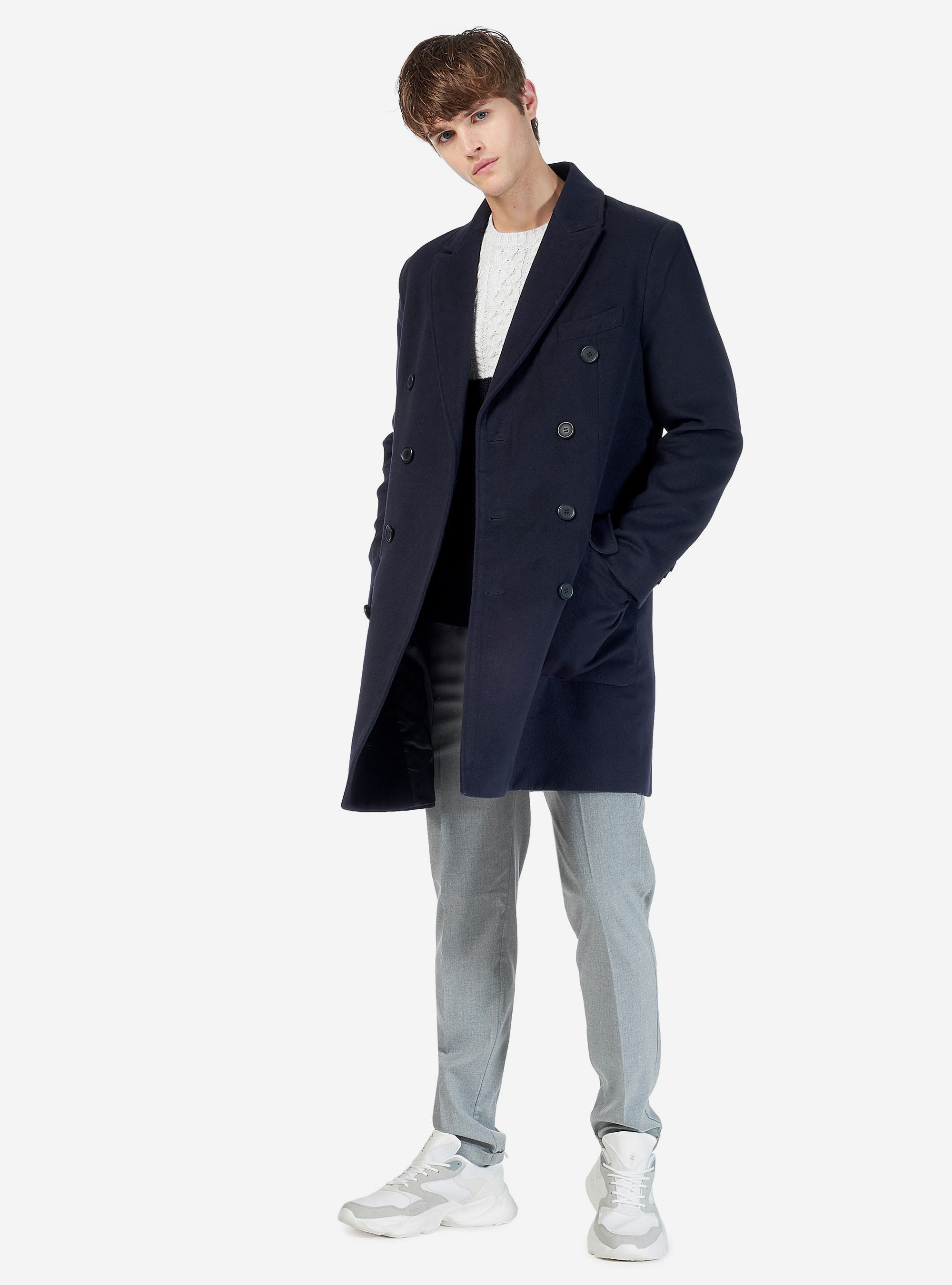 BRAIDED COLOR BLOCK PULLOVER, PEARL