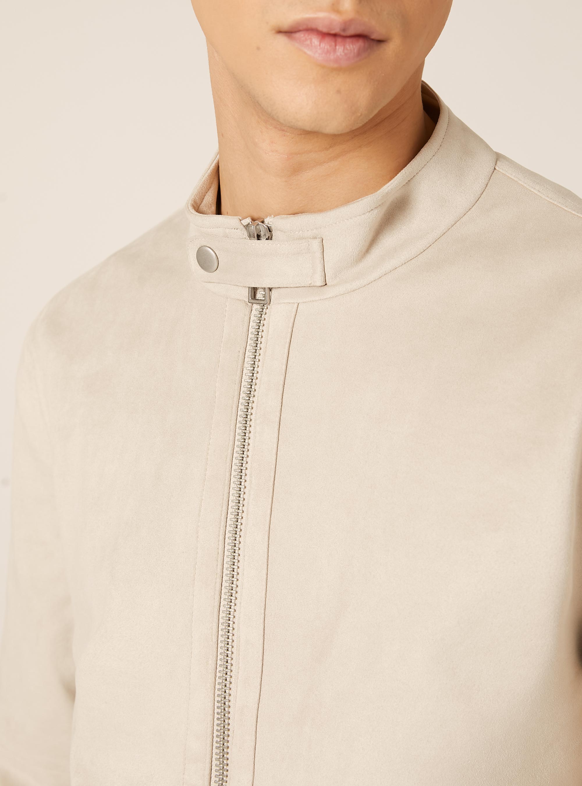 Giubbino effetto suede basico, CR3 CREAM LIGHT