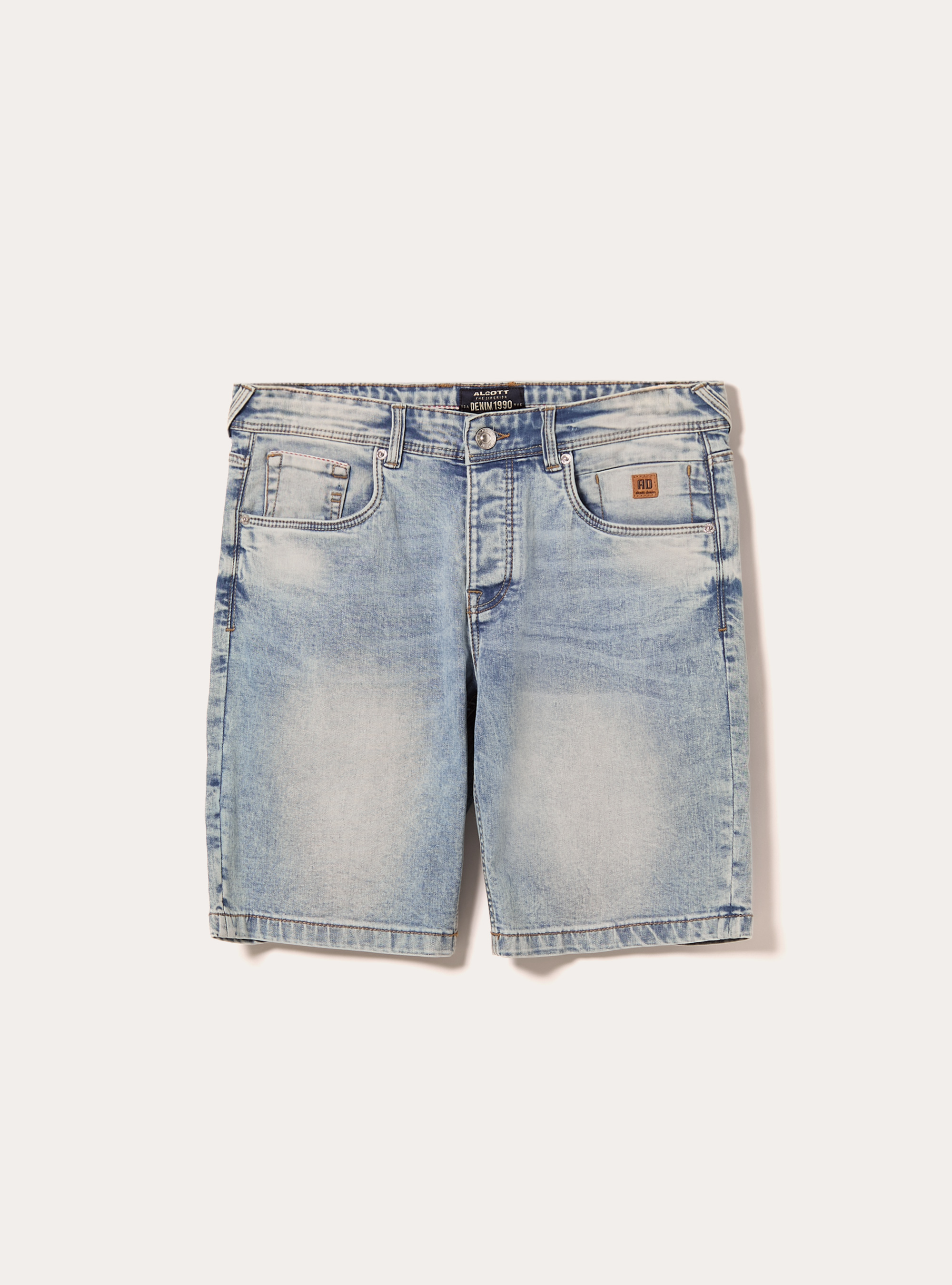 Skinny Fit Denim Bermuda Shorts, D006 AZURE