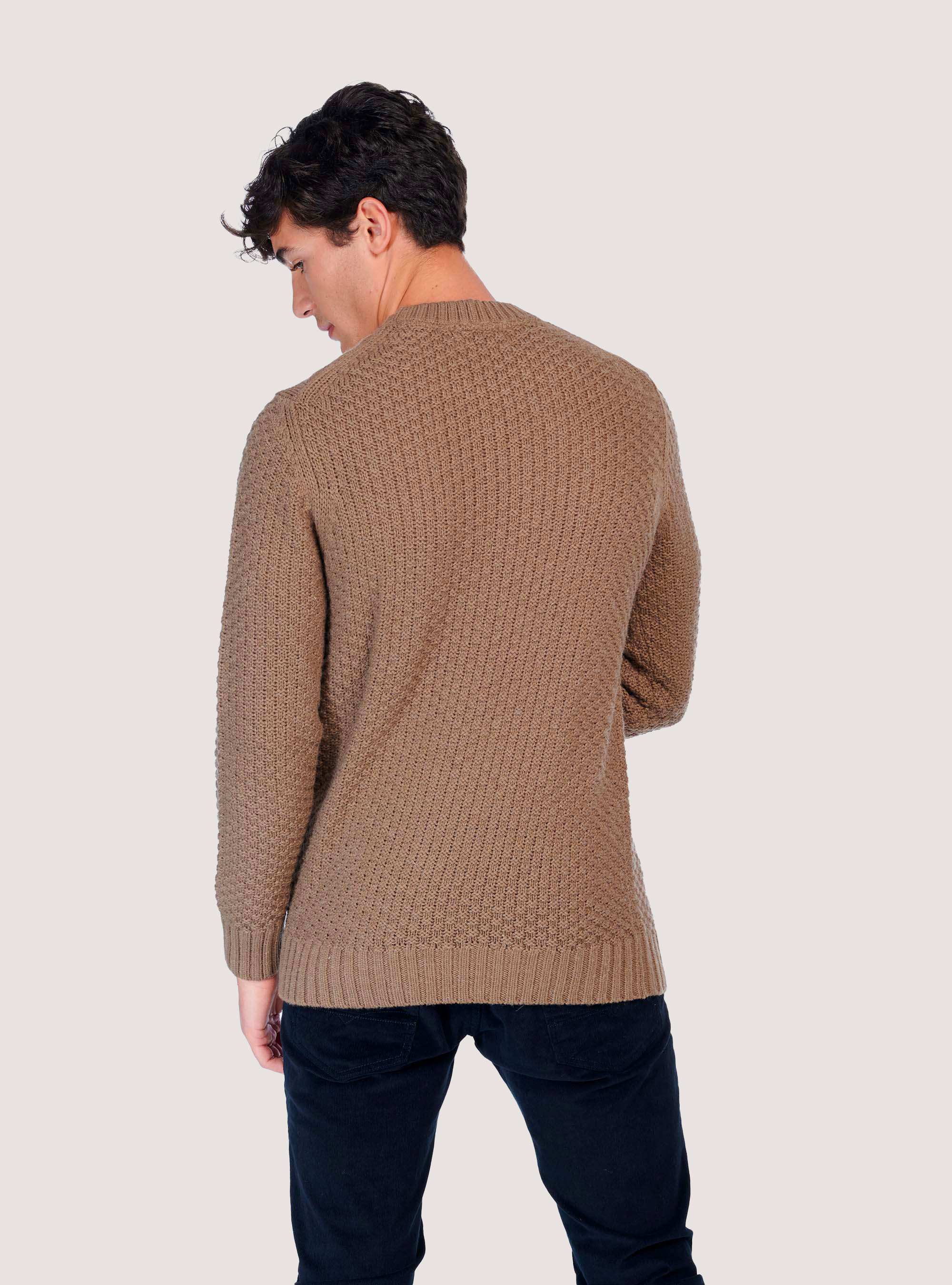 BRAIDED PULLOVER, CAMEL