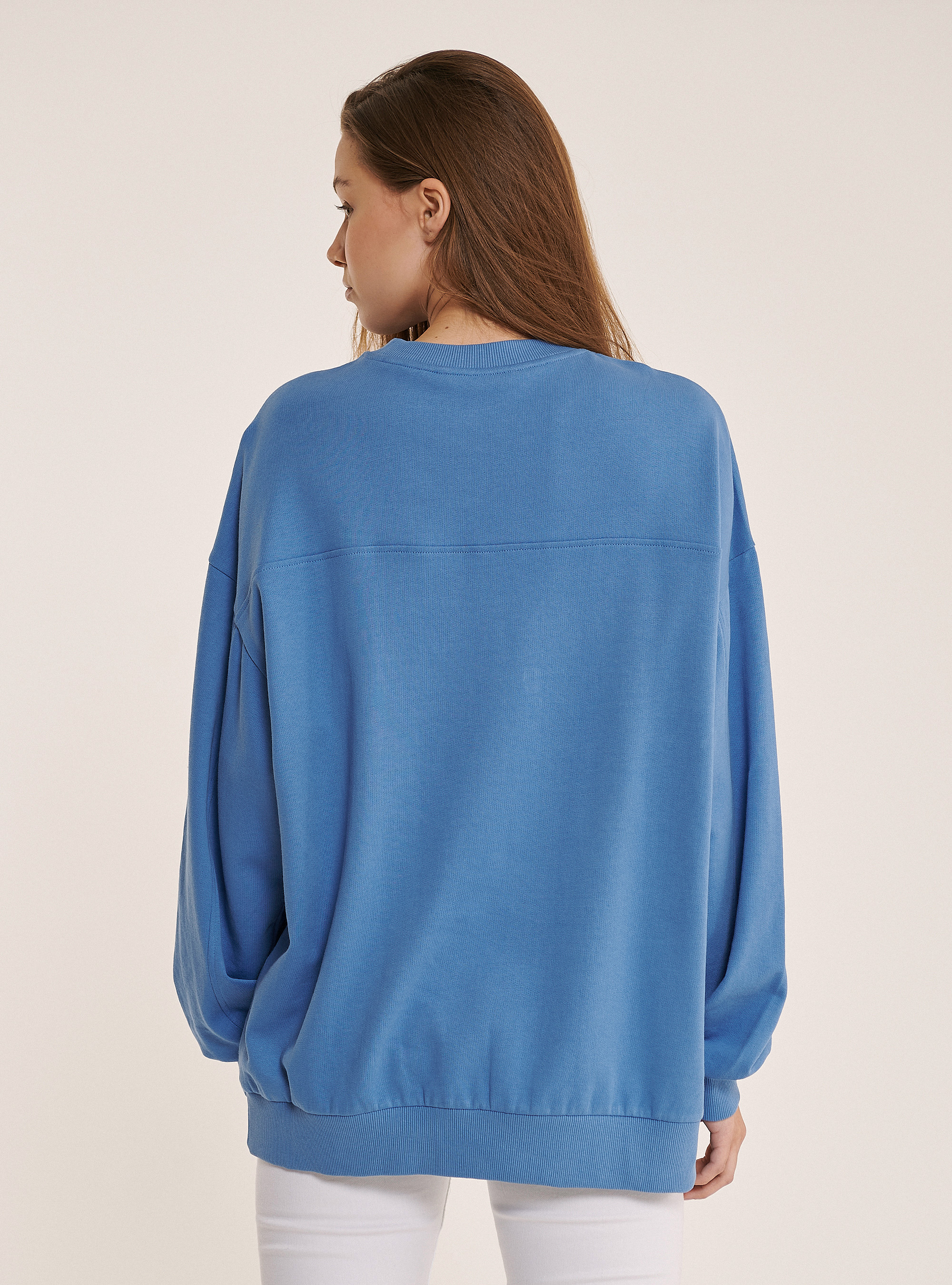 Basic oversize sweatshirt, C1197 AZZURRE