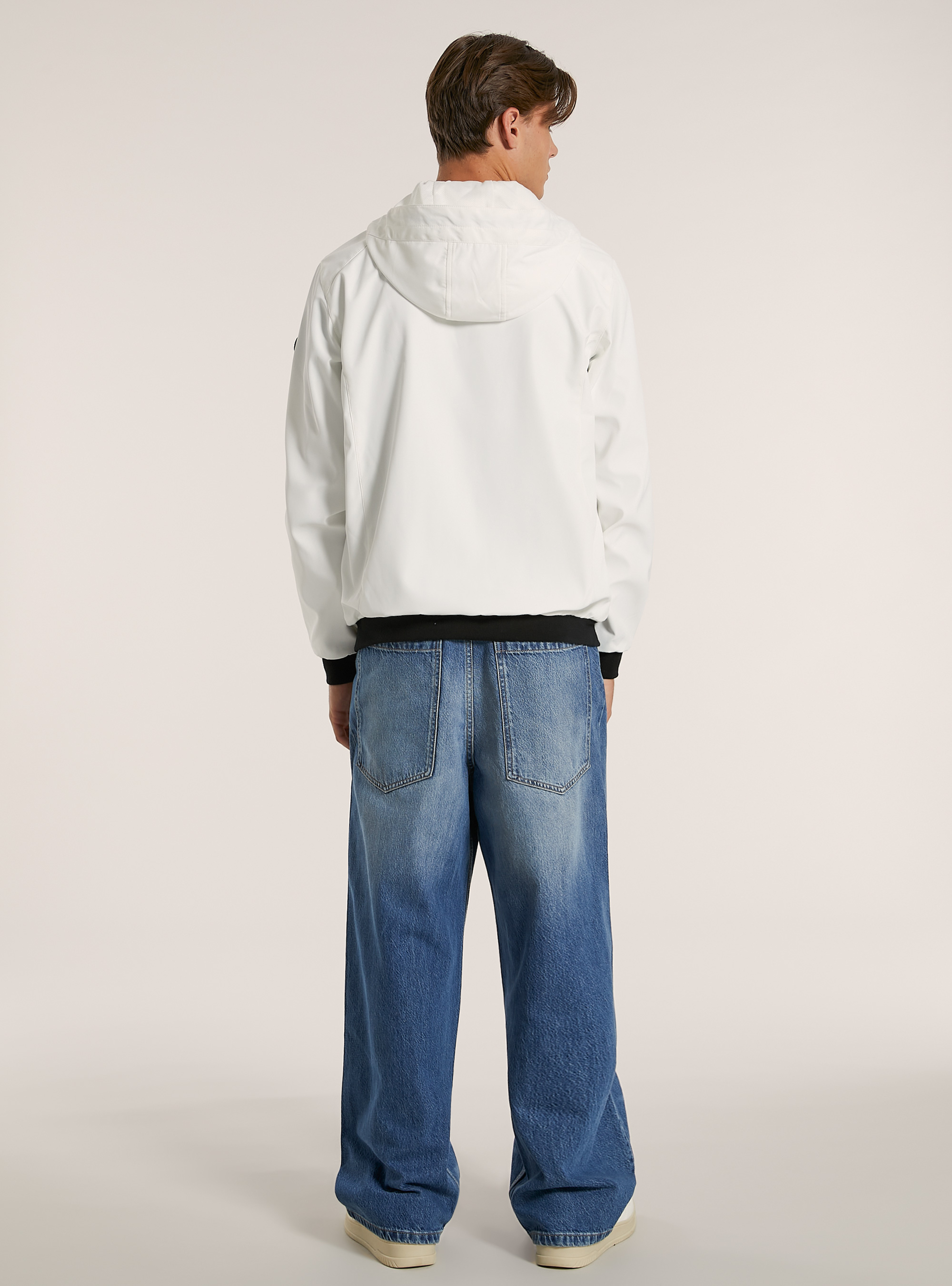 Windproof hooded bomber jacket, WH2 WHITE