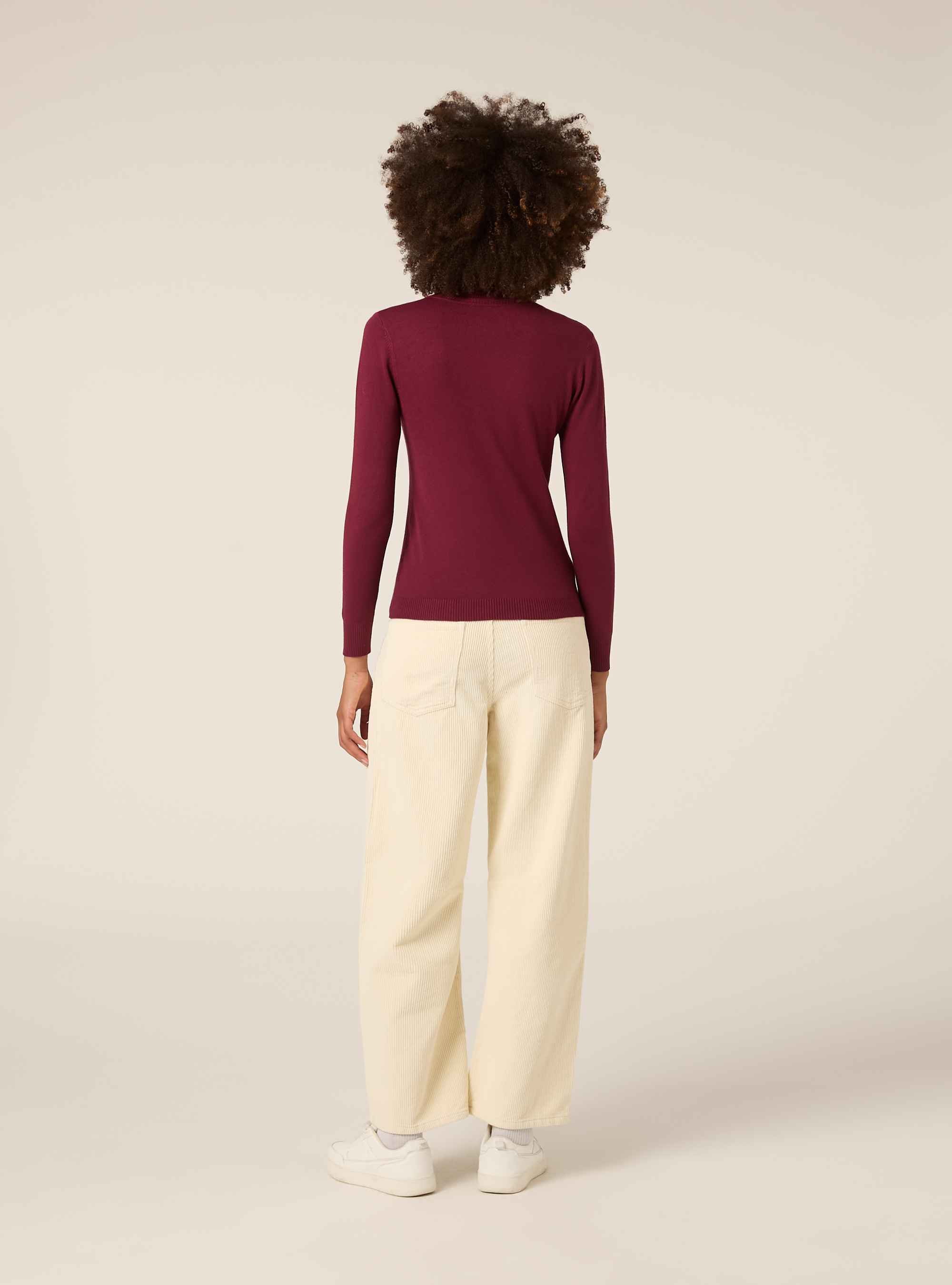 Jersey suave de cuello alto, BO1 BORDEAUX DARK