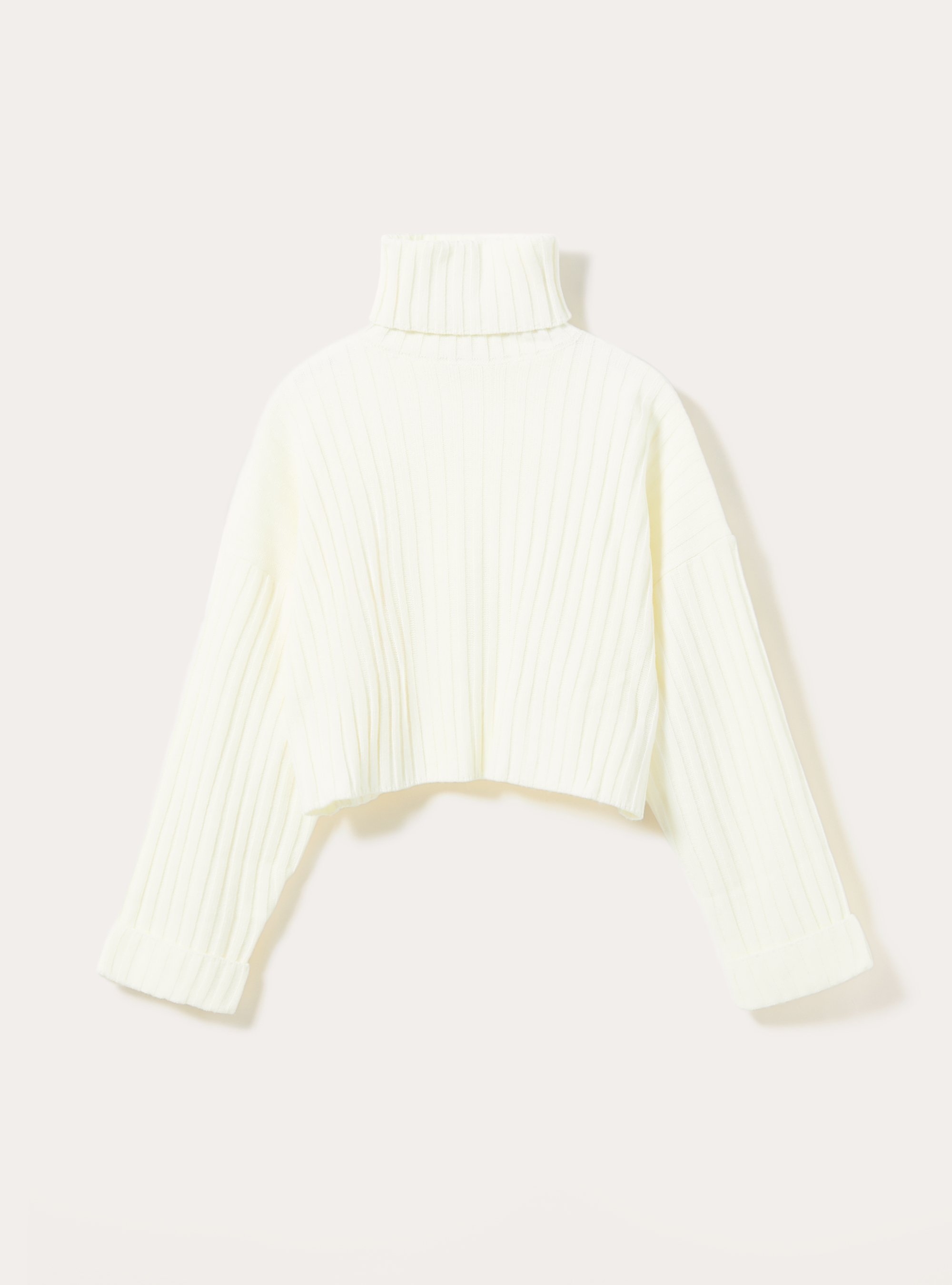 Cropped high-neck pullover, WH1 OFF WHITE