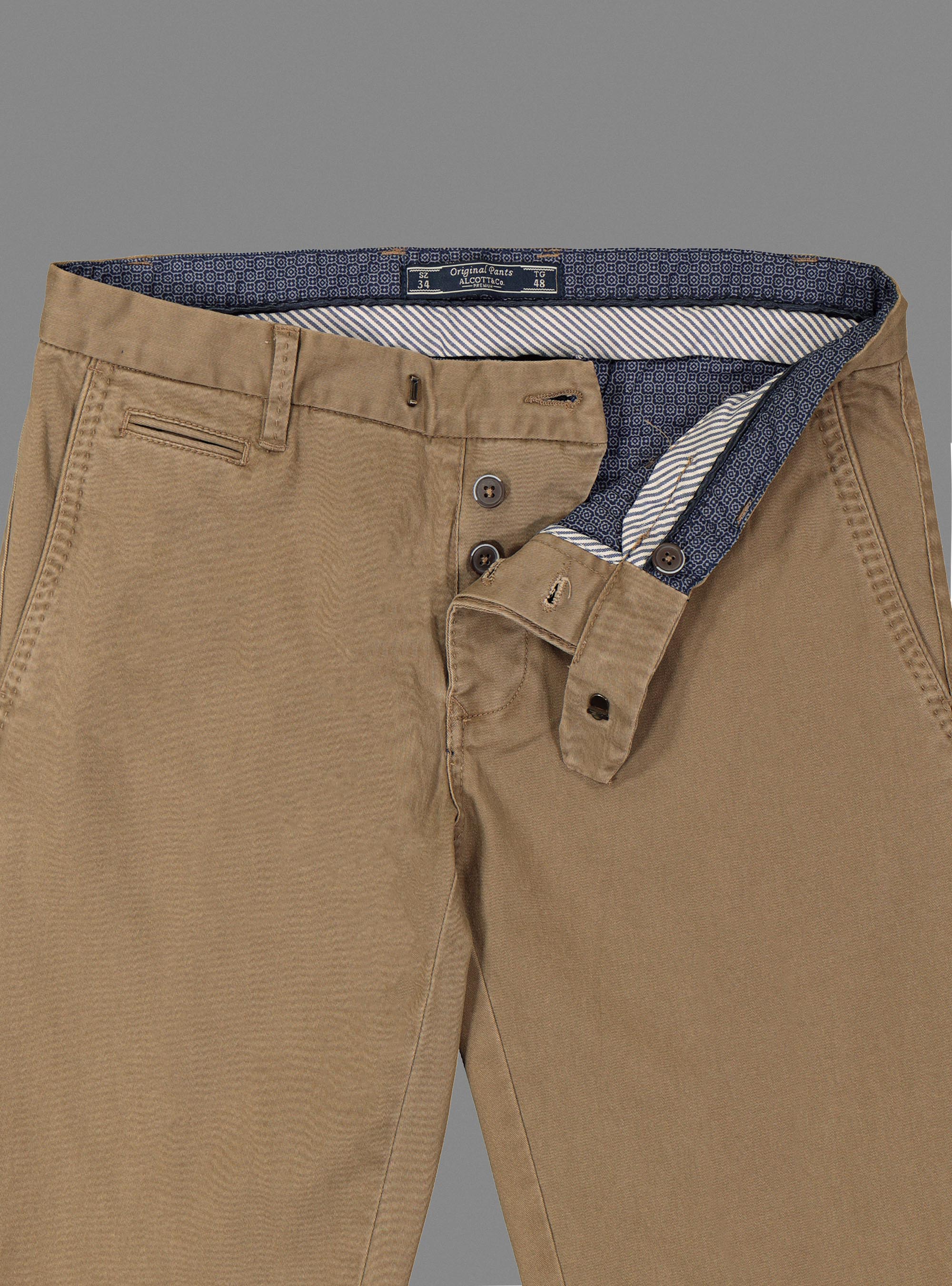 Pantaloni chino tasca america, MARRONE CHIARO