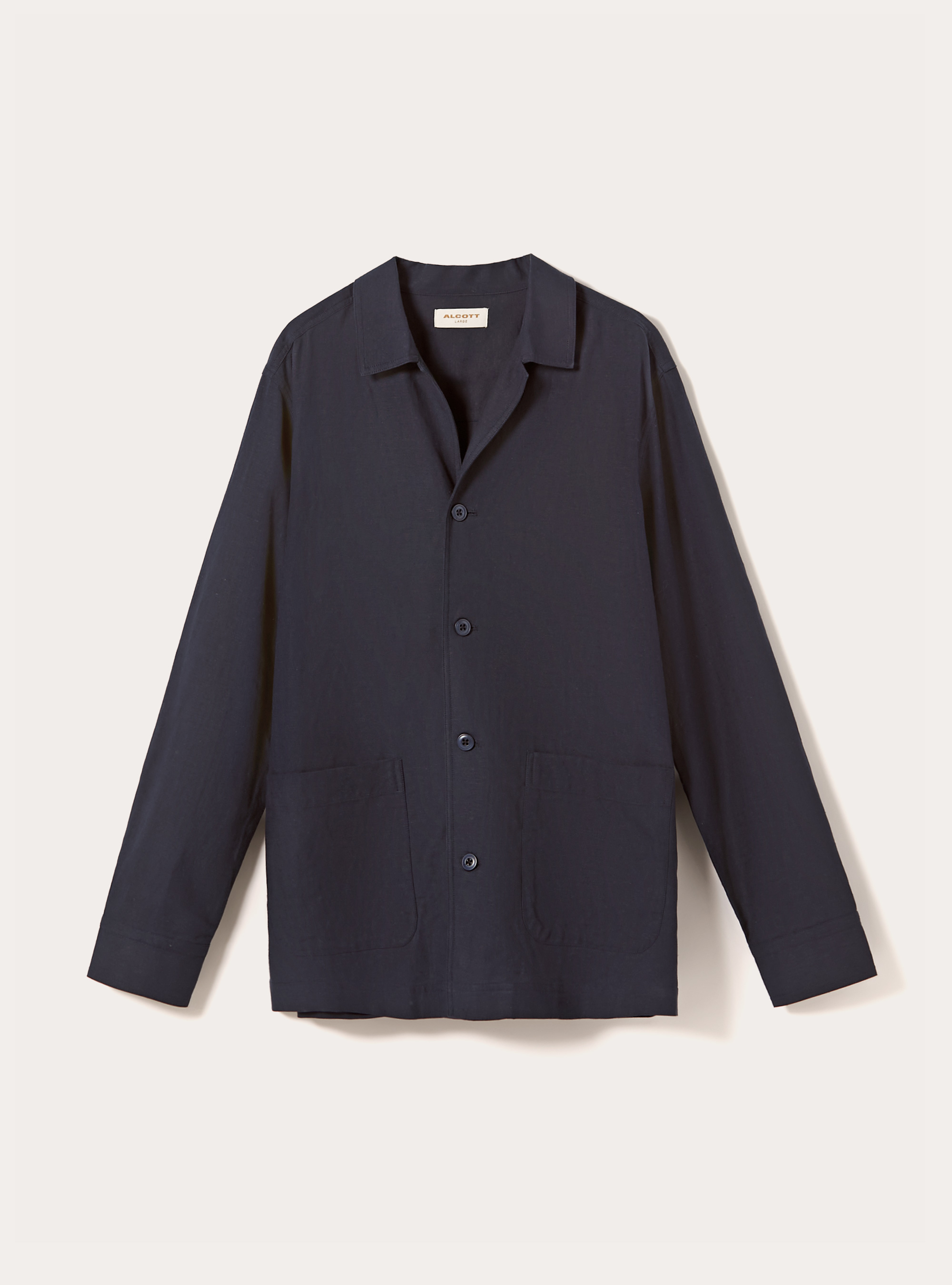 Linen blend shirt jacket, NA2 NAVY MEDIUM