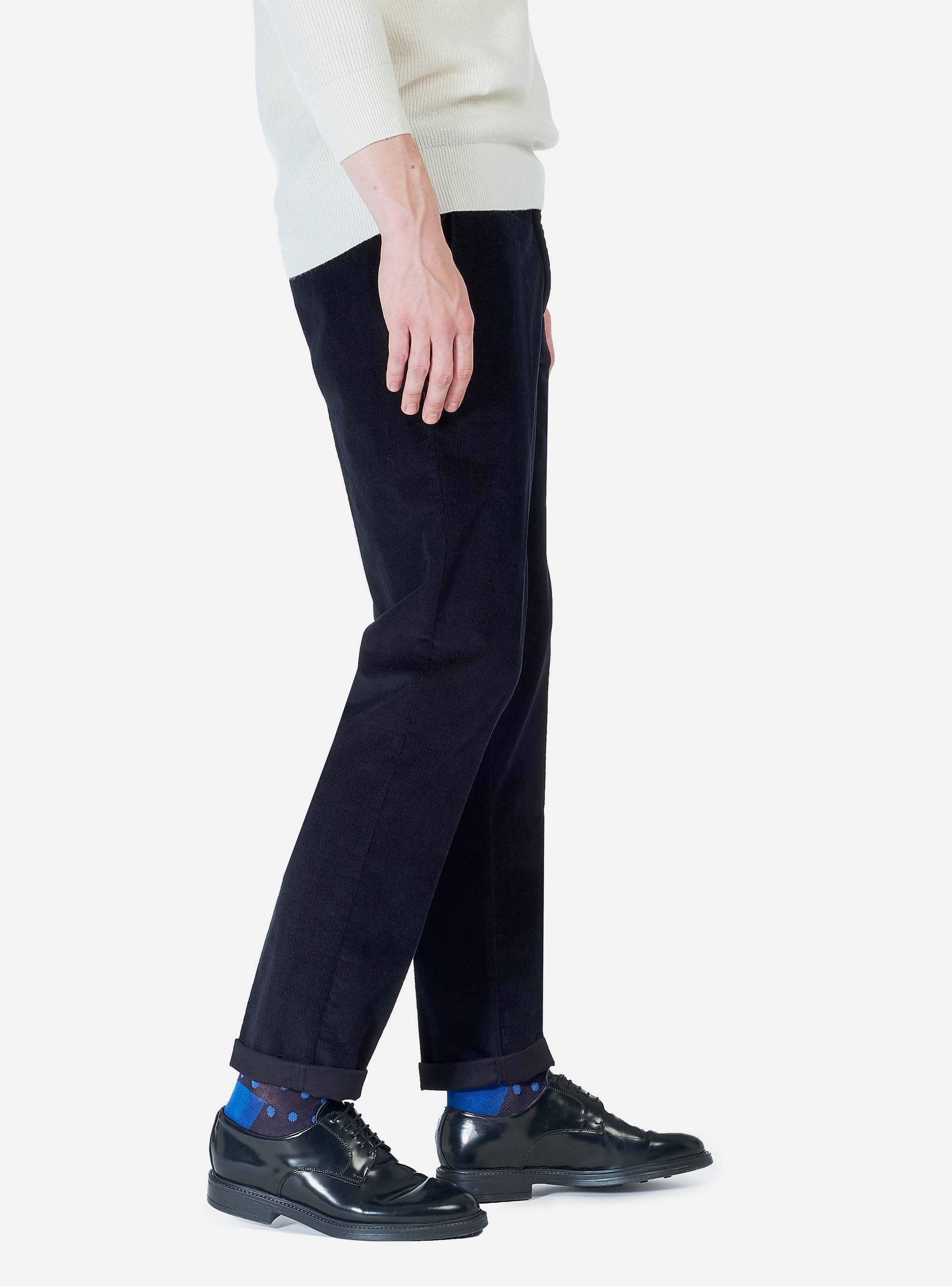 Pantaloni chino in velluto, NERO