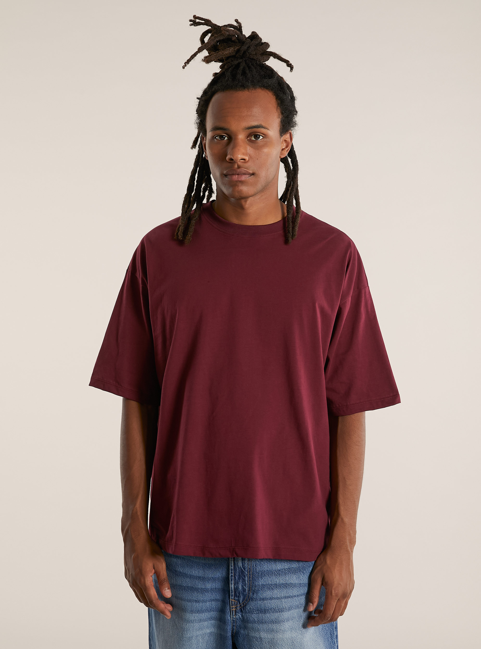 Tee-shirt à la coupe large, BO1 BORDEAUX DARK