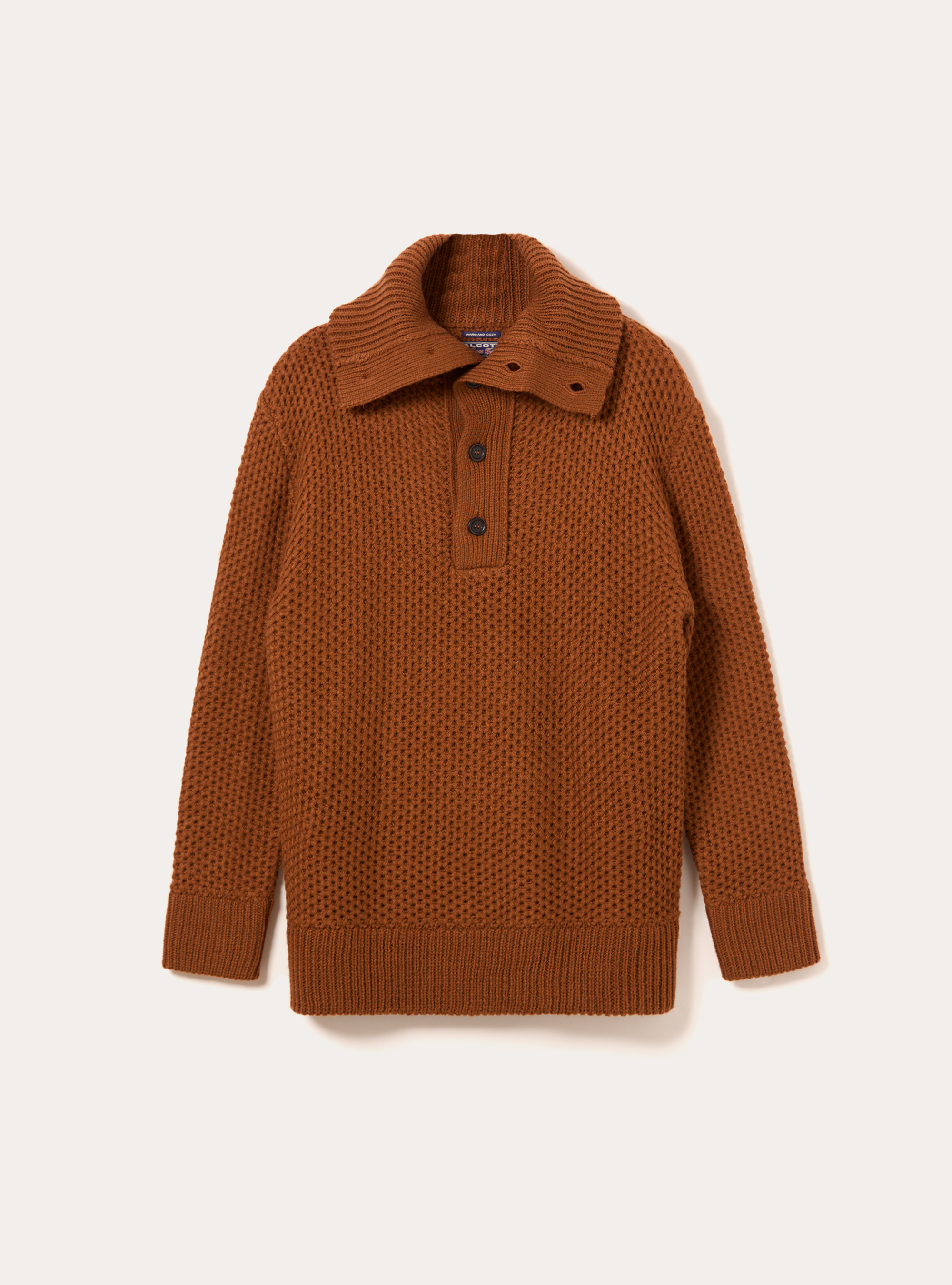 Pullover mit Polokragen, TB1 TOBACCO DARK