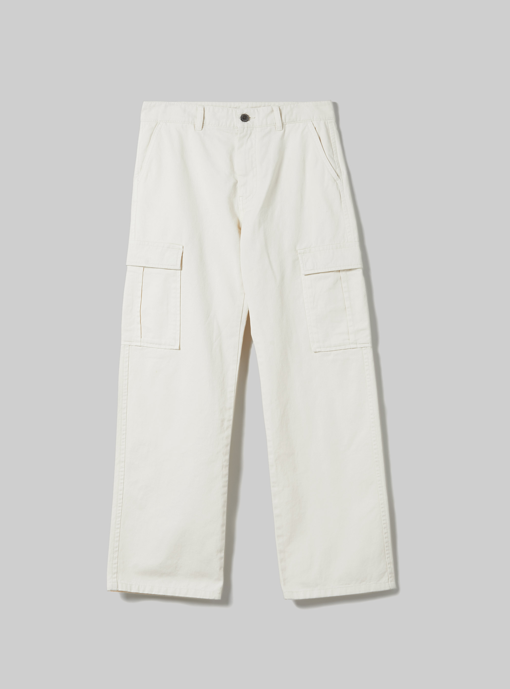 Pantal&oacute;n cargo de sarga, WH1 OFF WHITE