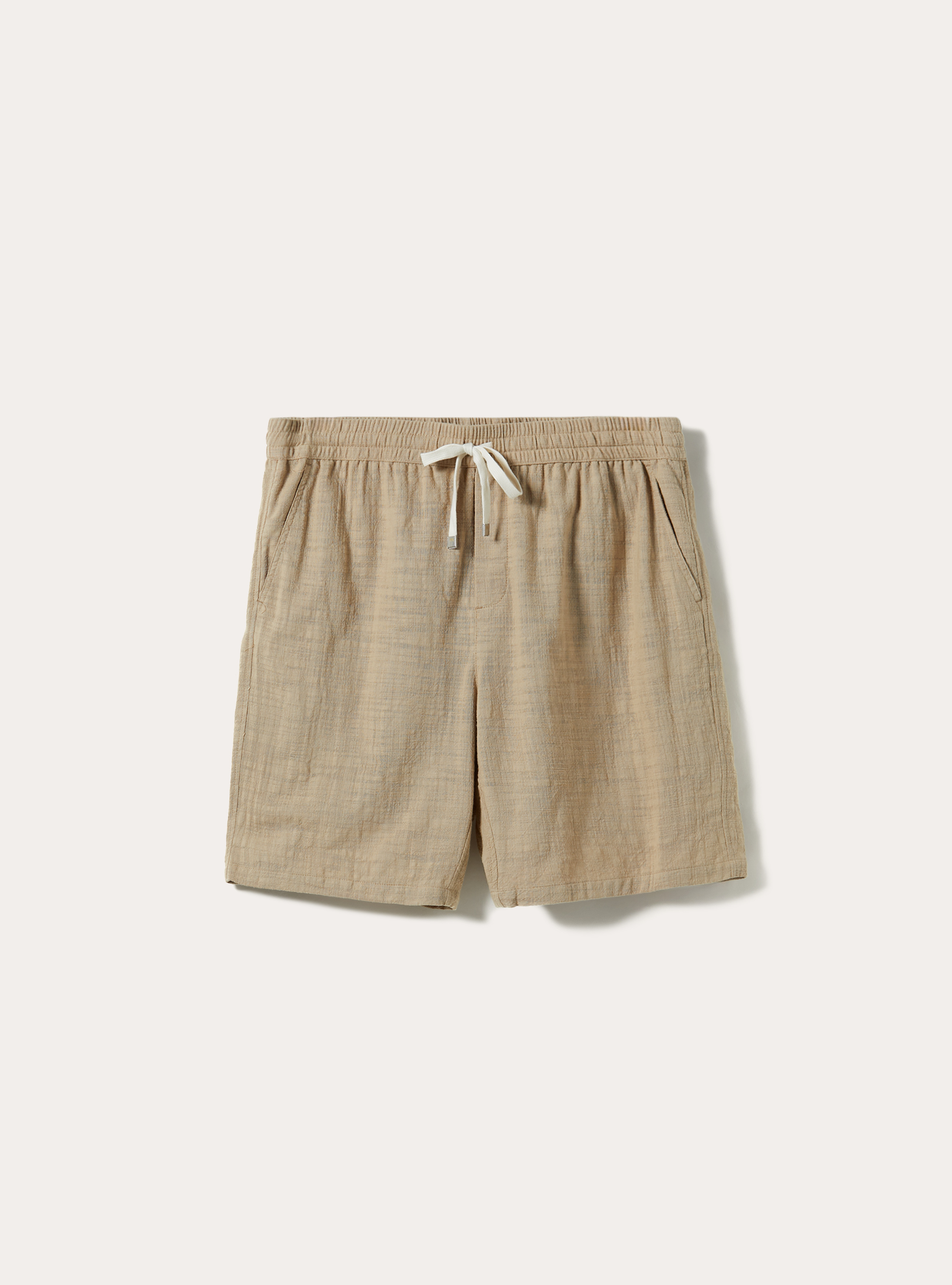 Bermuda in cotone con elastico in vita, BG1 BEIGE DARK