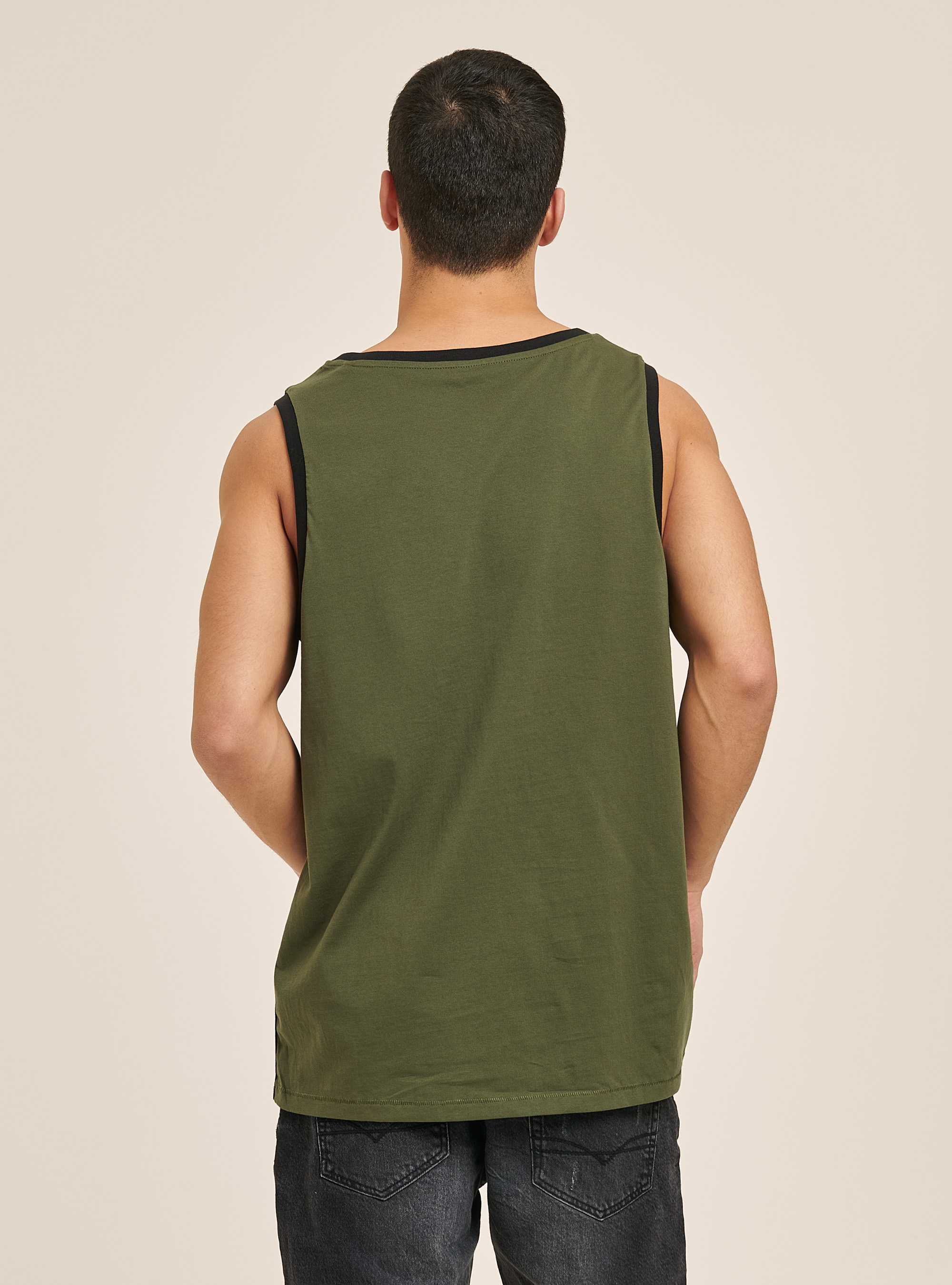 Basic cotton tank top, C5587 KAKY