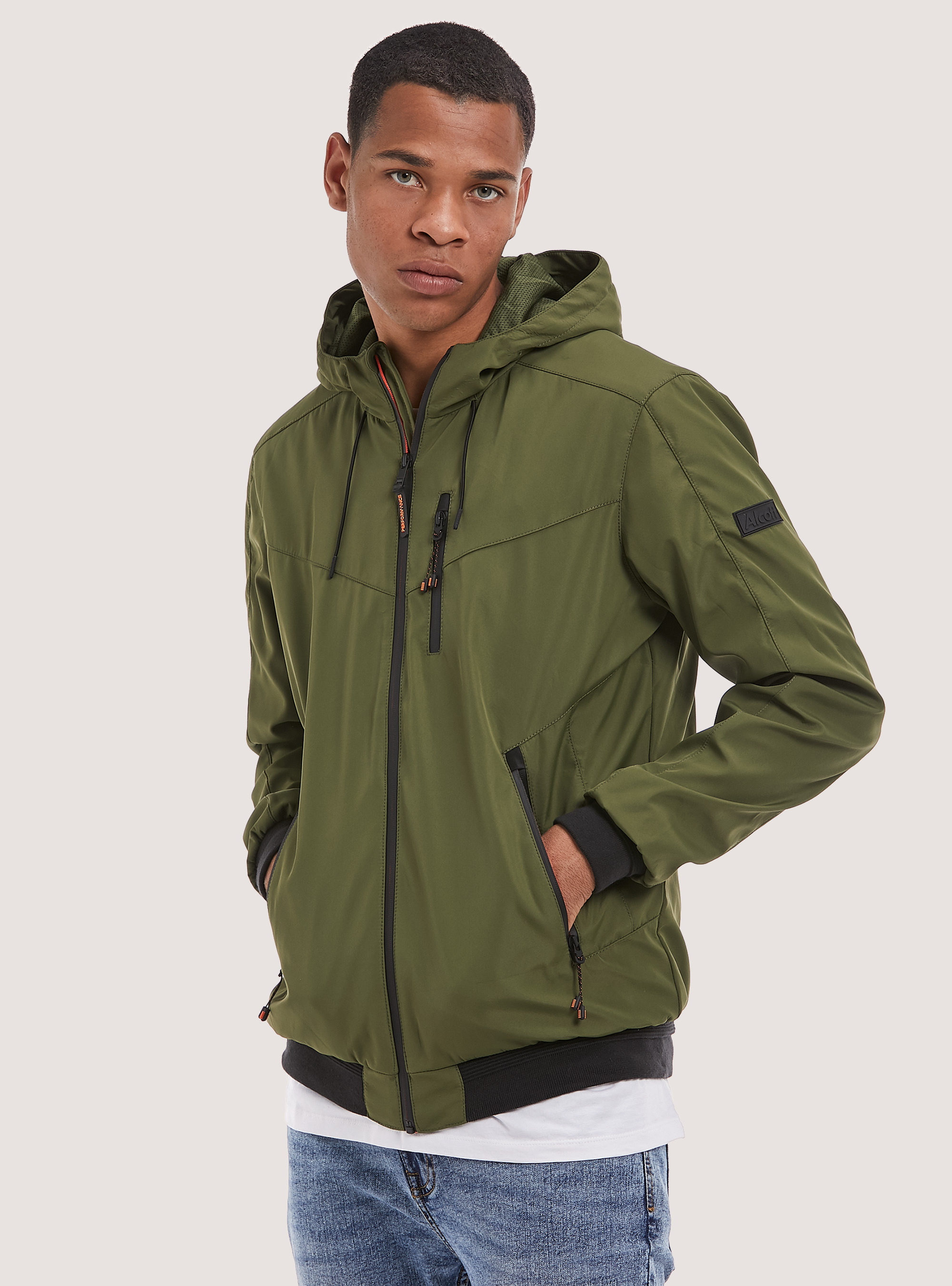 Windproof hooded bomber jacket, KY3 KAKY LIGHT