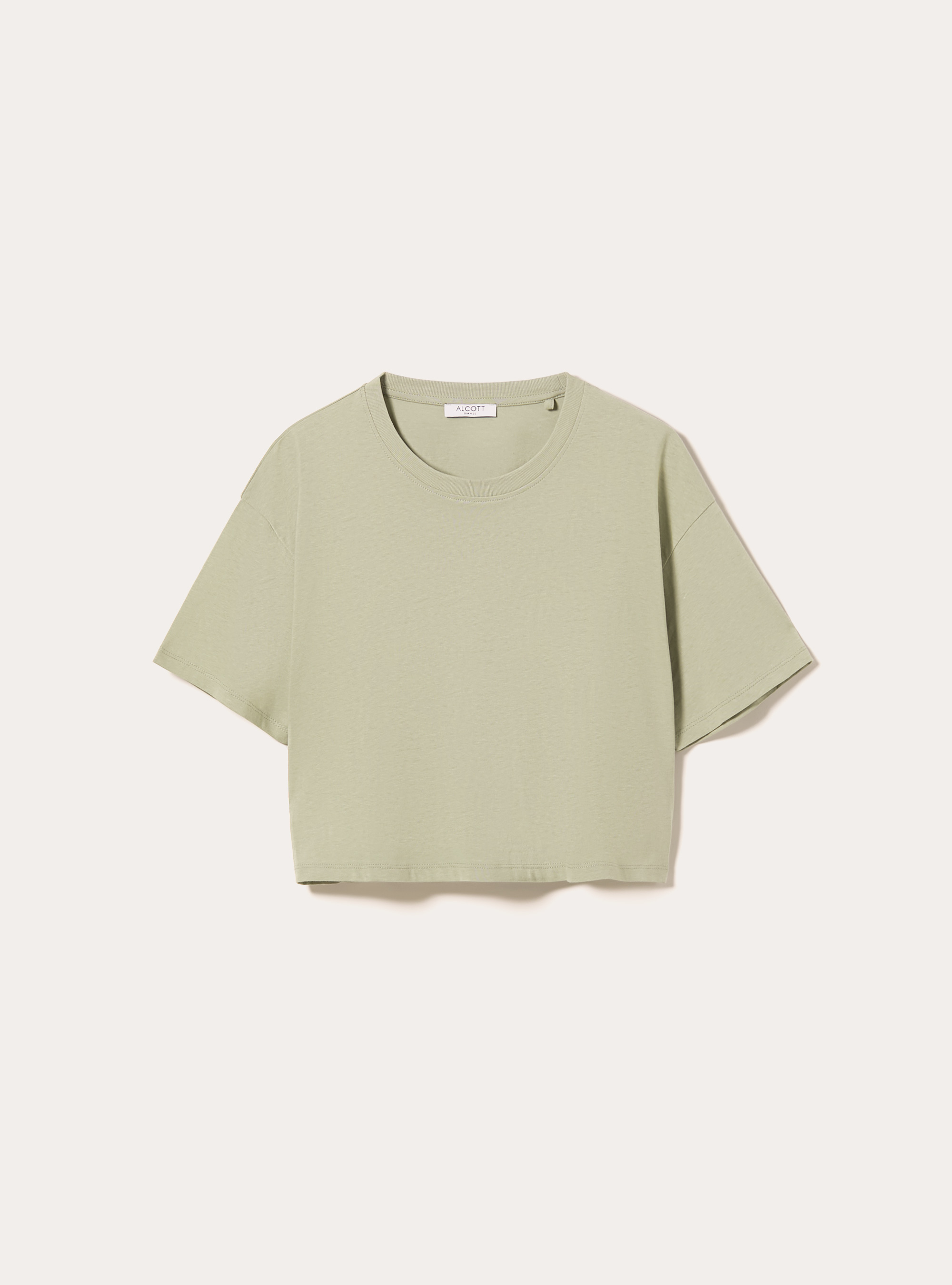 Cotton cropped t-shirt, SG3 SAGE LIGHT