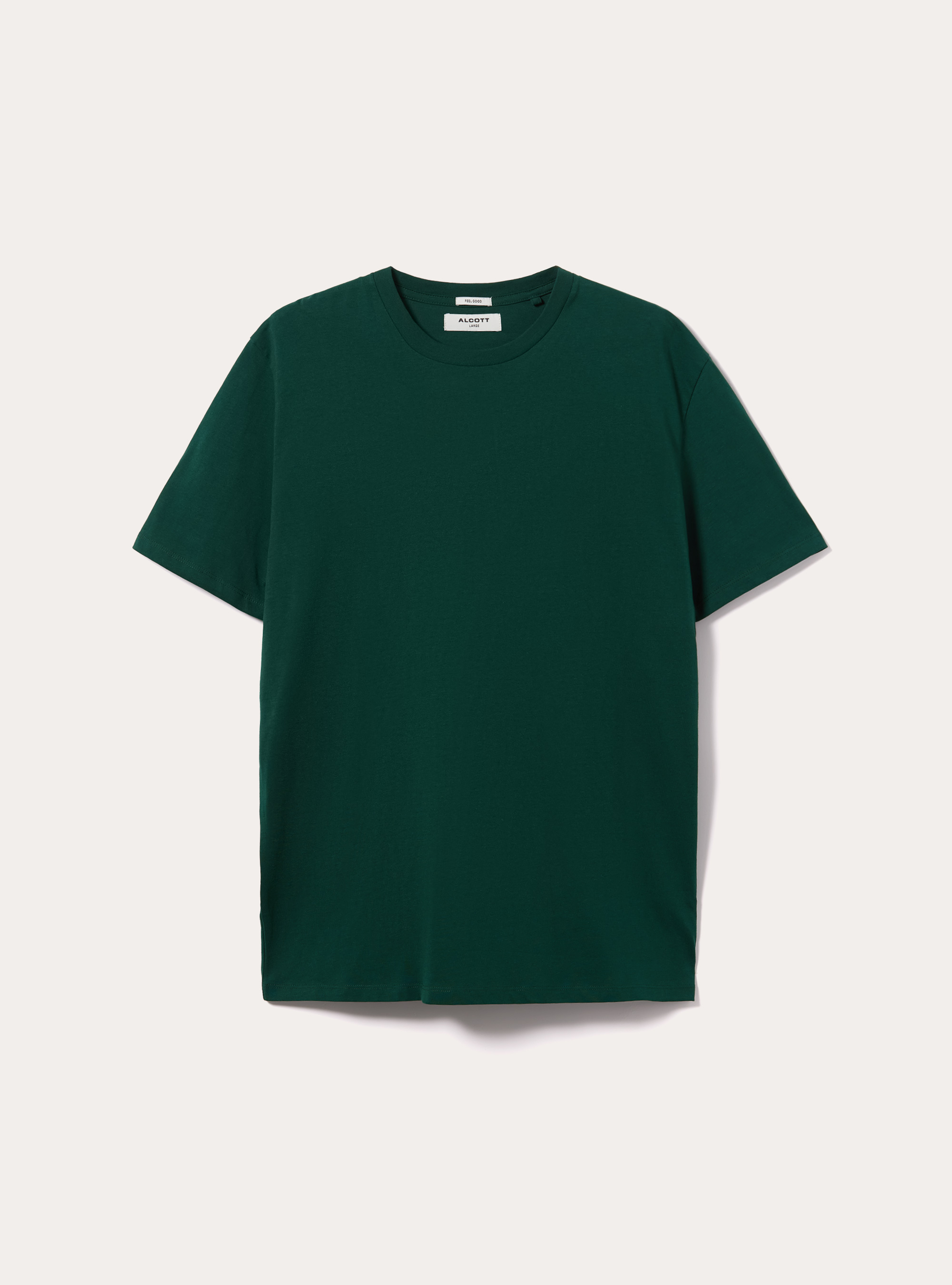 Maglietta girocollo in cotone, GN1 GREEN DARK