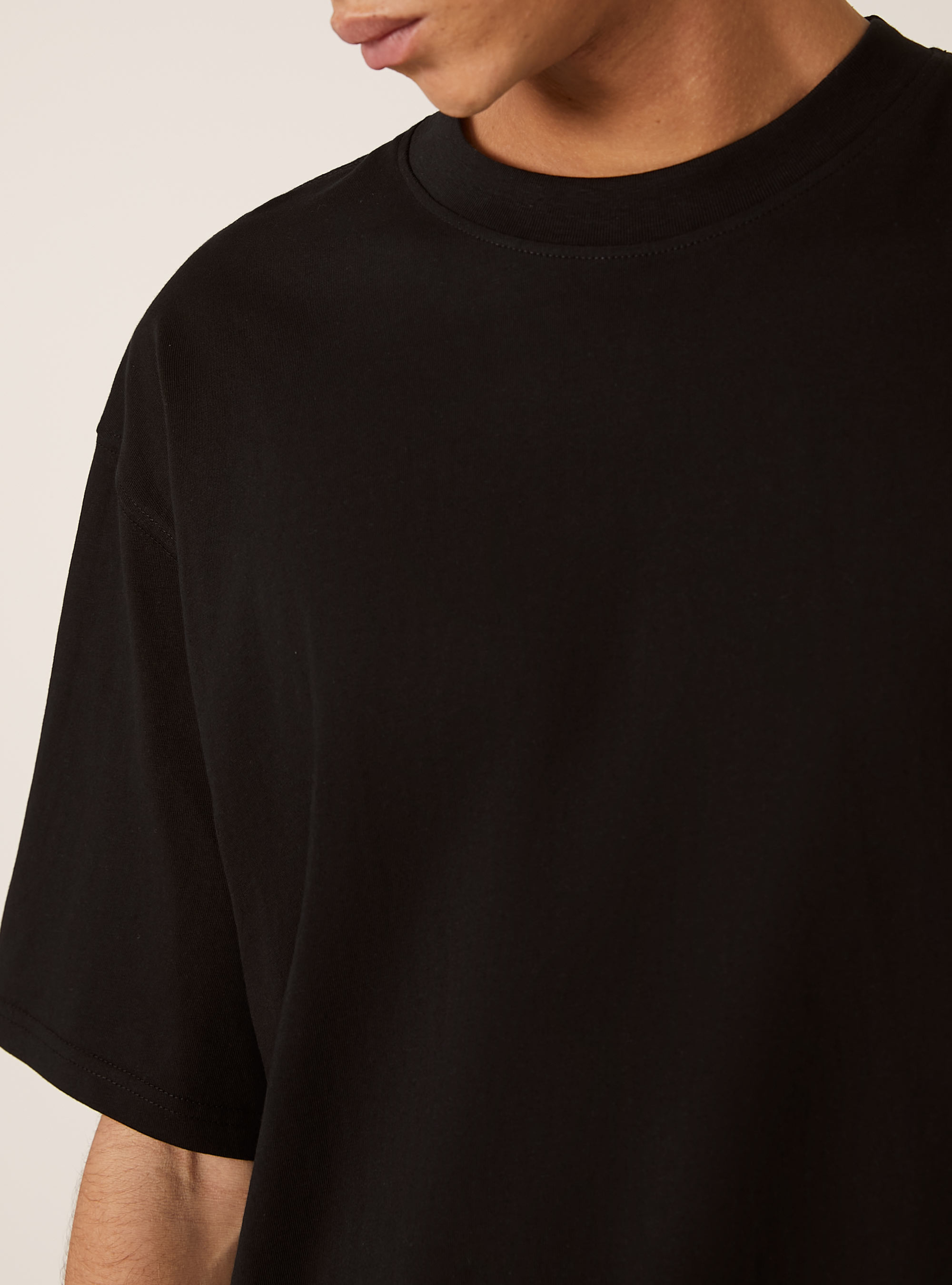 Boxy fit cotton T-shirt, BK1 BLACK