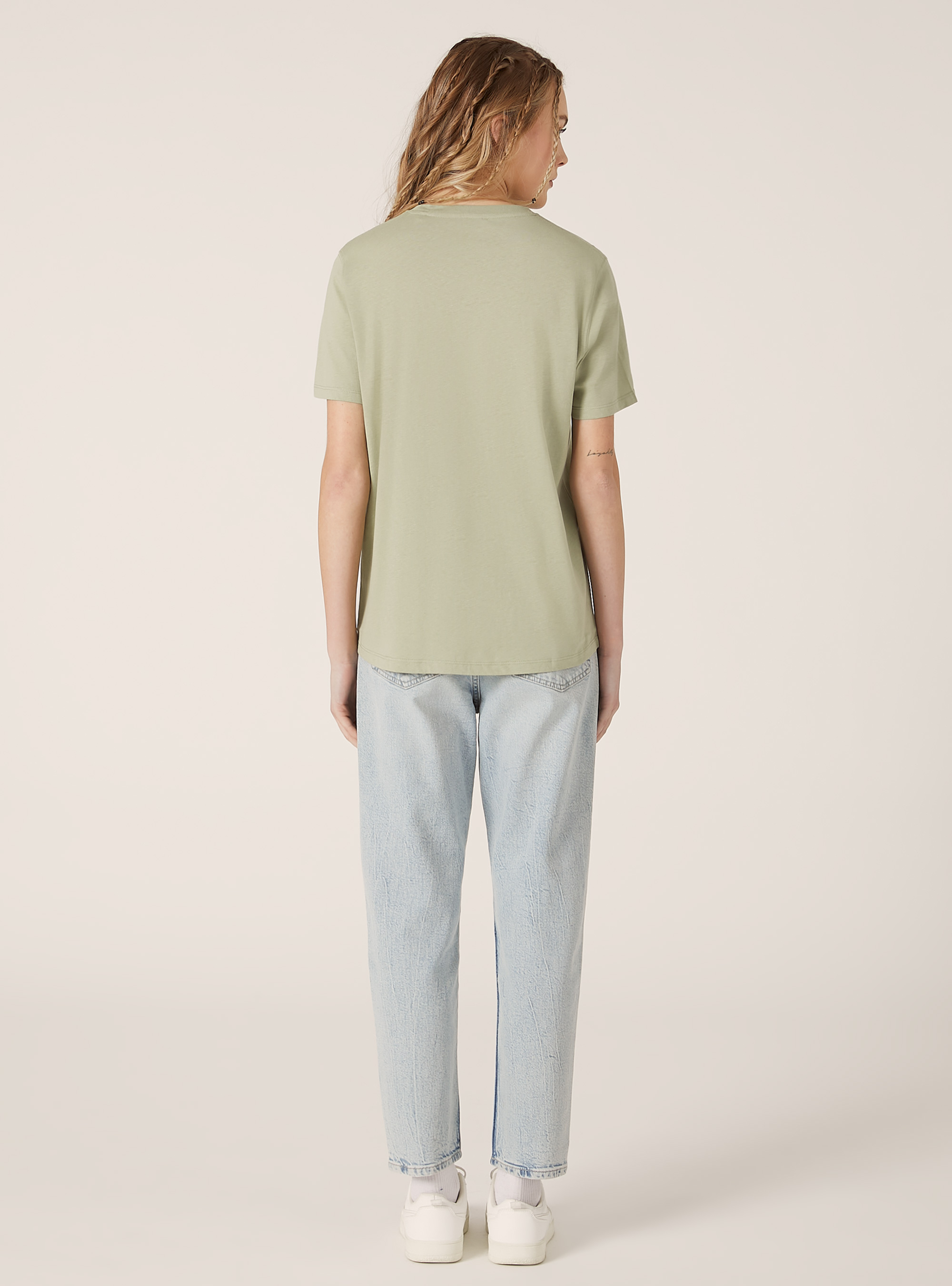 Maglietta girocollo in cotone, SG3 SAGE LIGHT