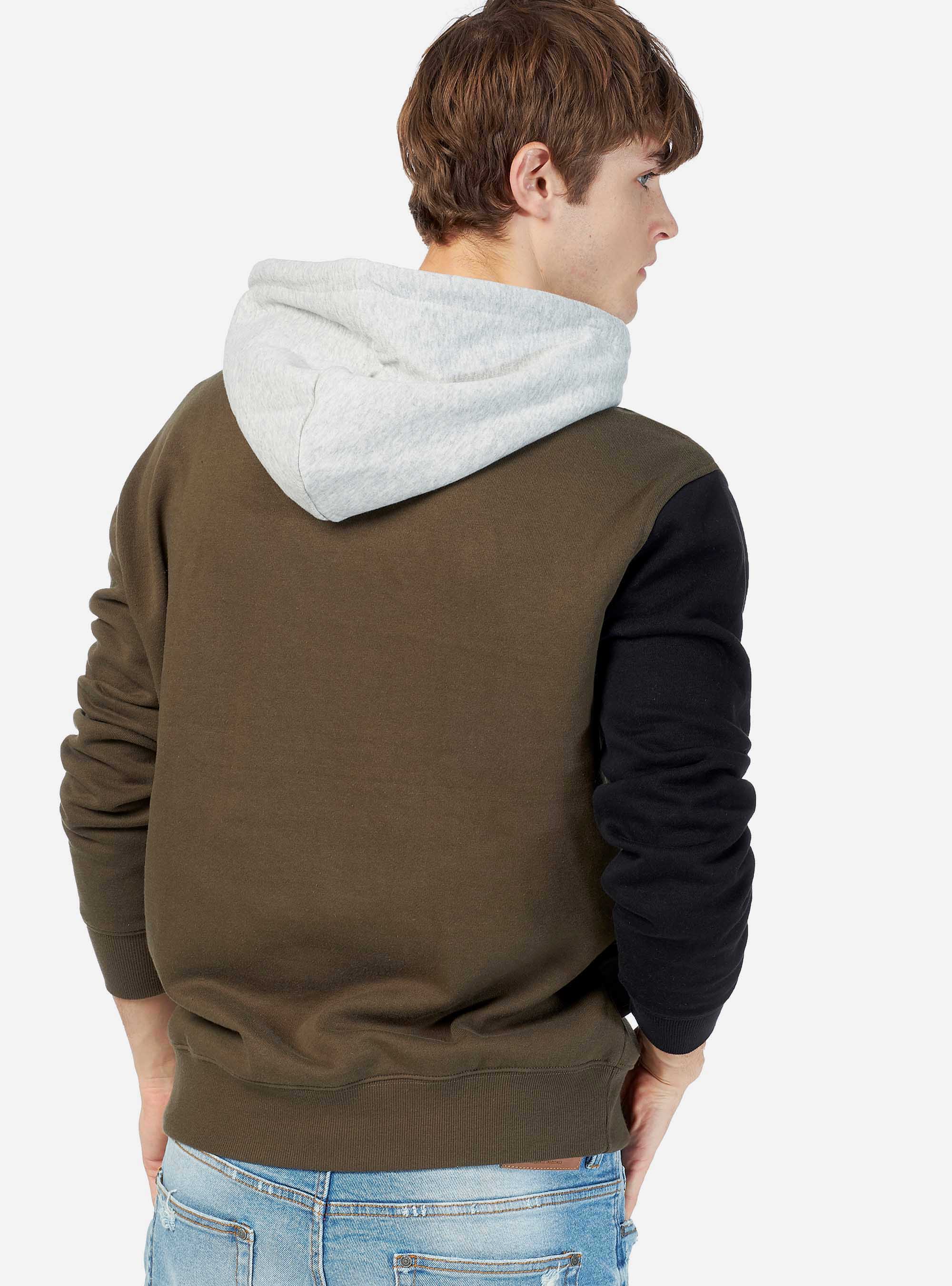 SWEATSHIRT WITH PRINTING HOODY, C6664 KAKY