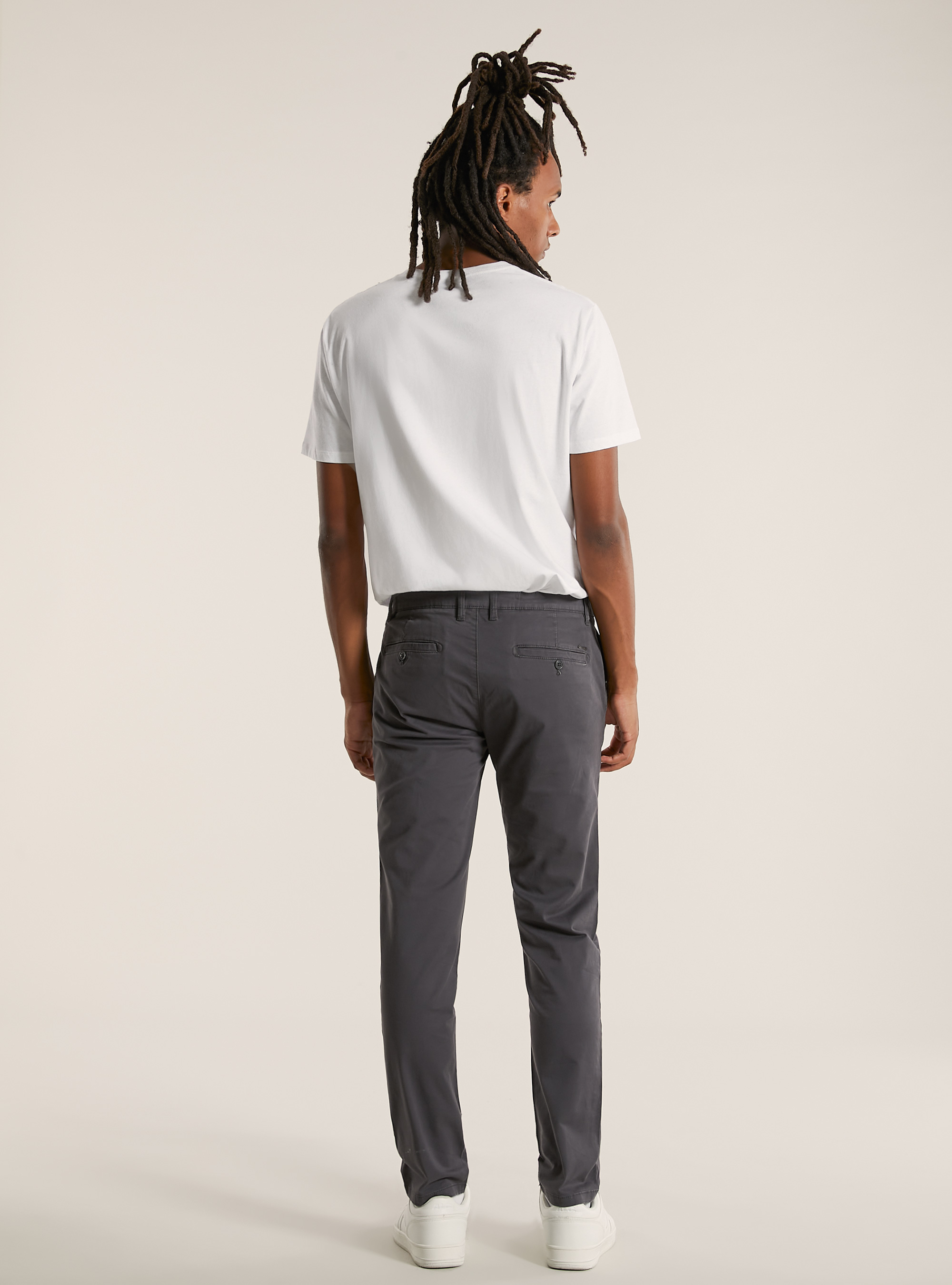 Skinny Fit Chinohose aus Stretch-Twill, GY1 GREY DARK