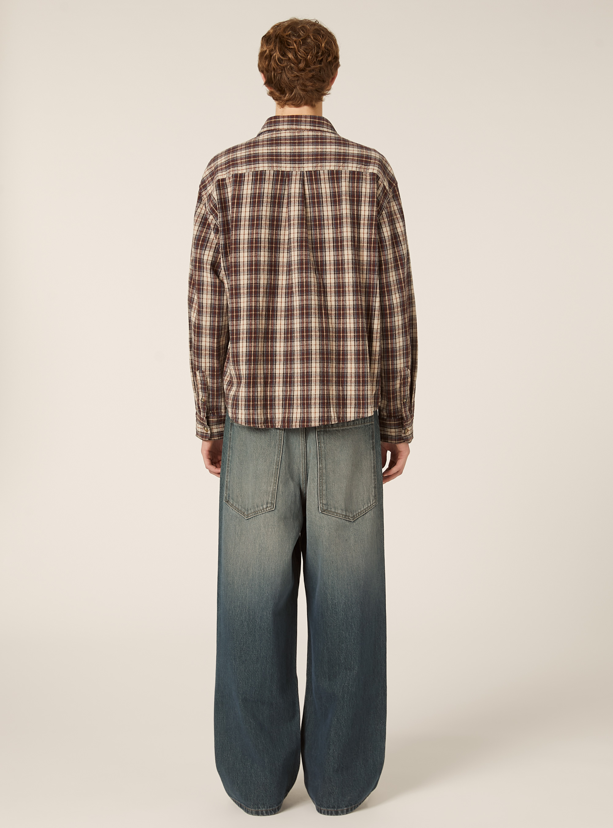 Camicia flanella quadri, BG2 BEIGE MEDIUM