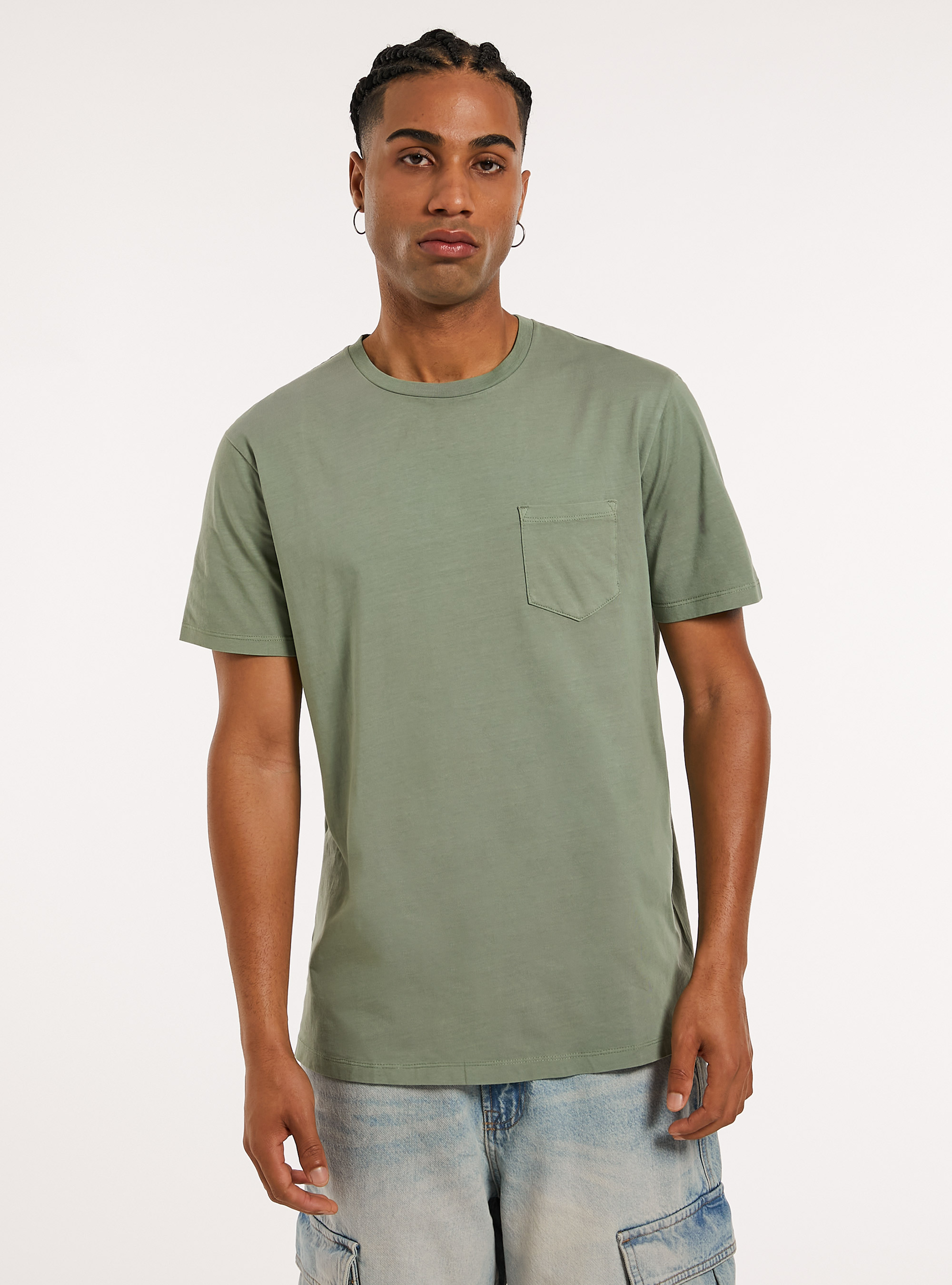 Crew-neck t-shirt with pocket, KY3 KAKY LIGHT