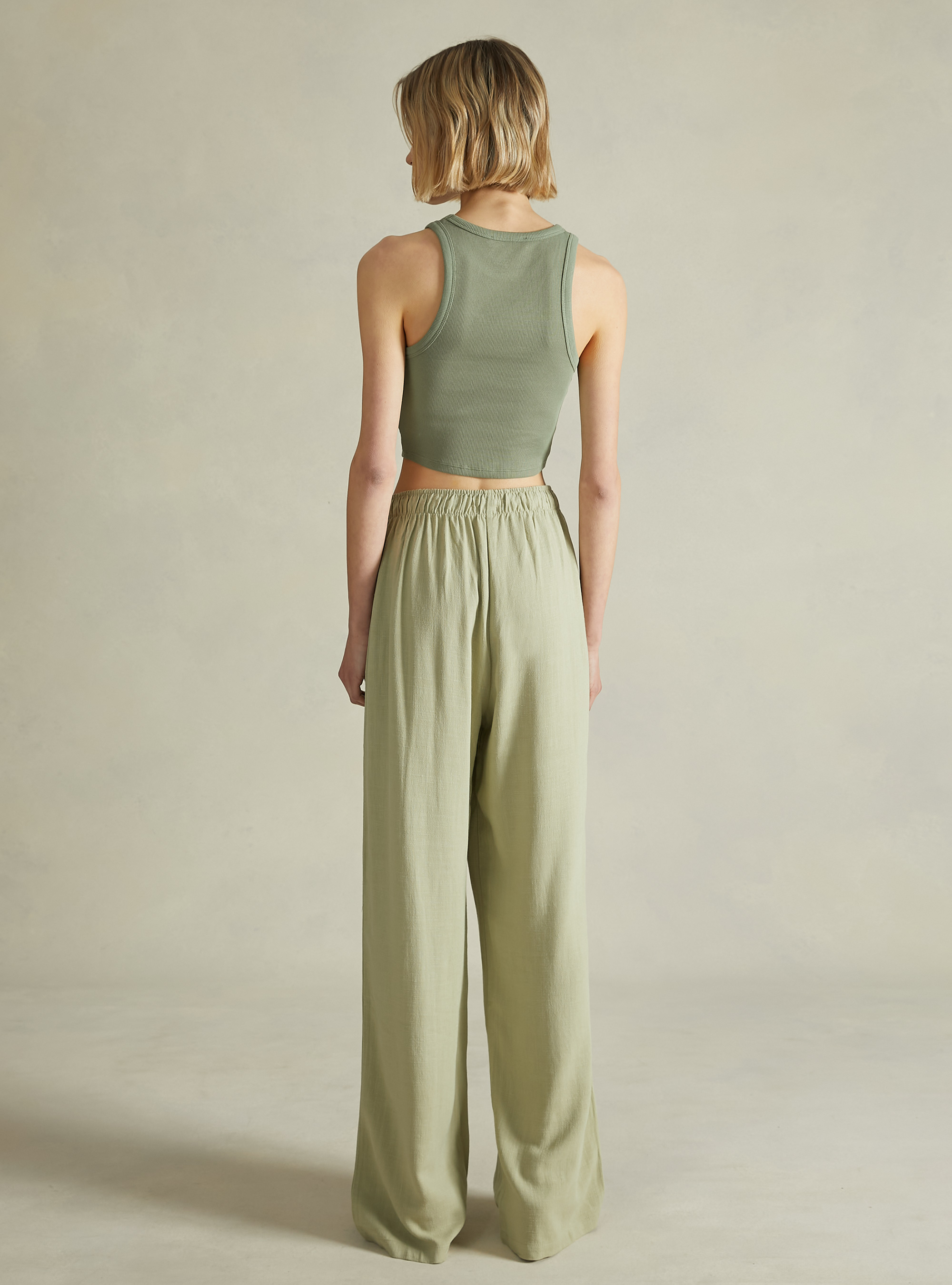 Palazzo trousers in linen blend, KY3 KAKY LIGHT
