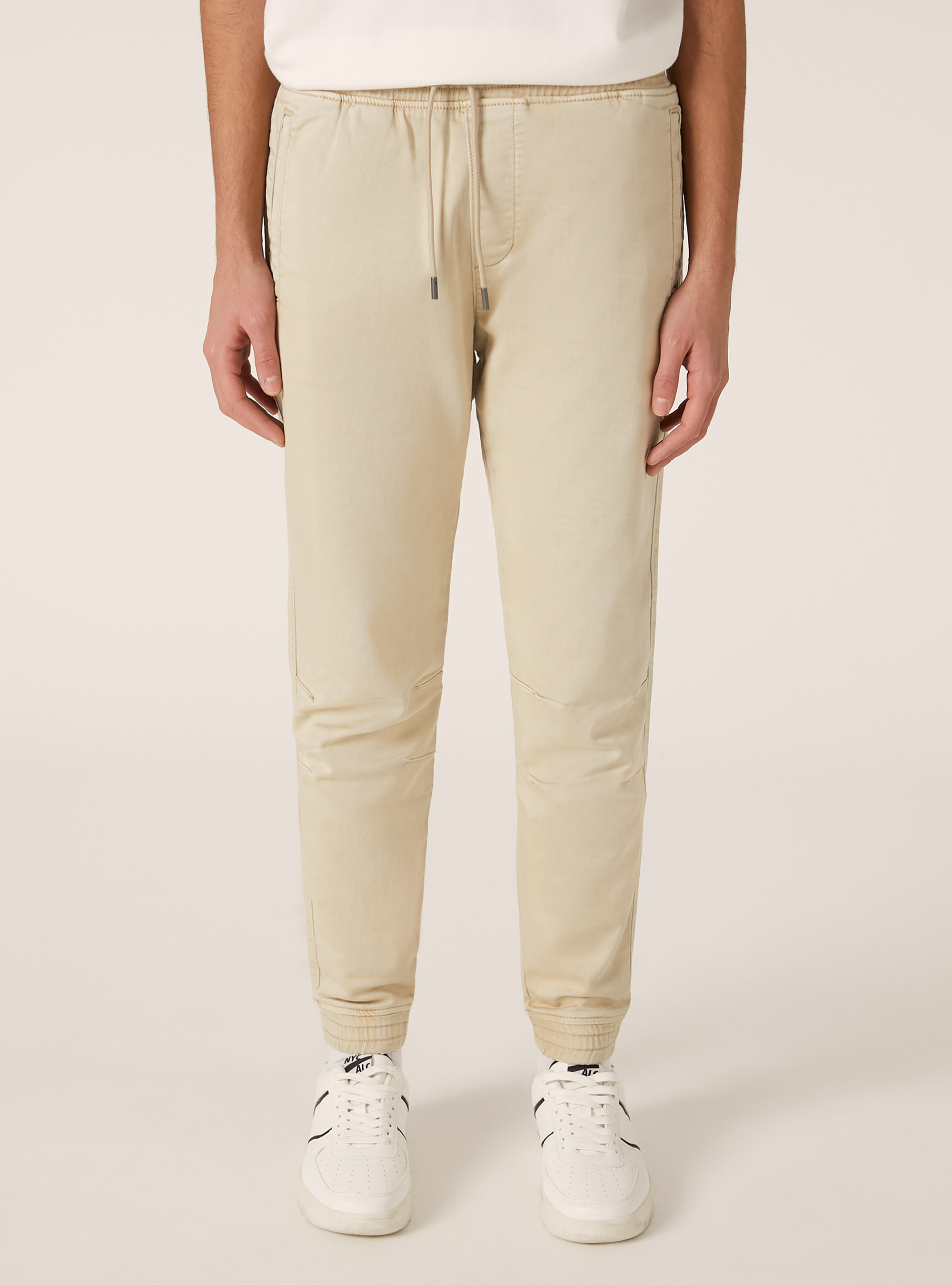 Cotton jogger trousers, BG3 BEIGE LIGHT