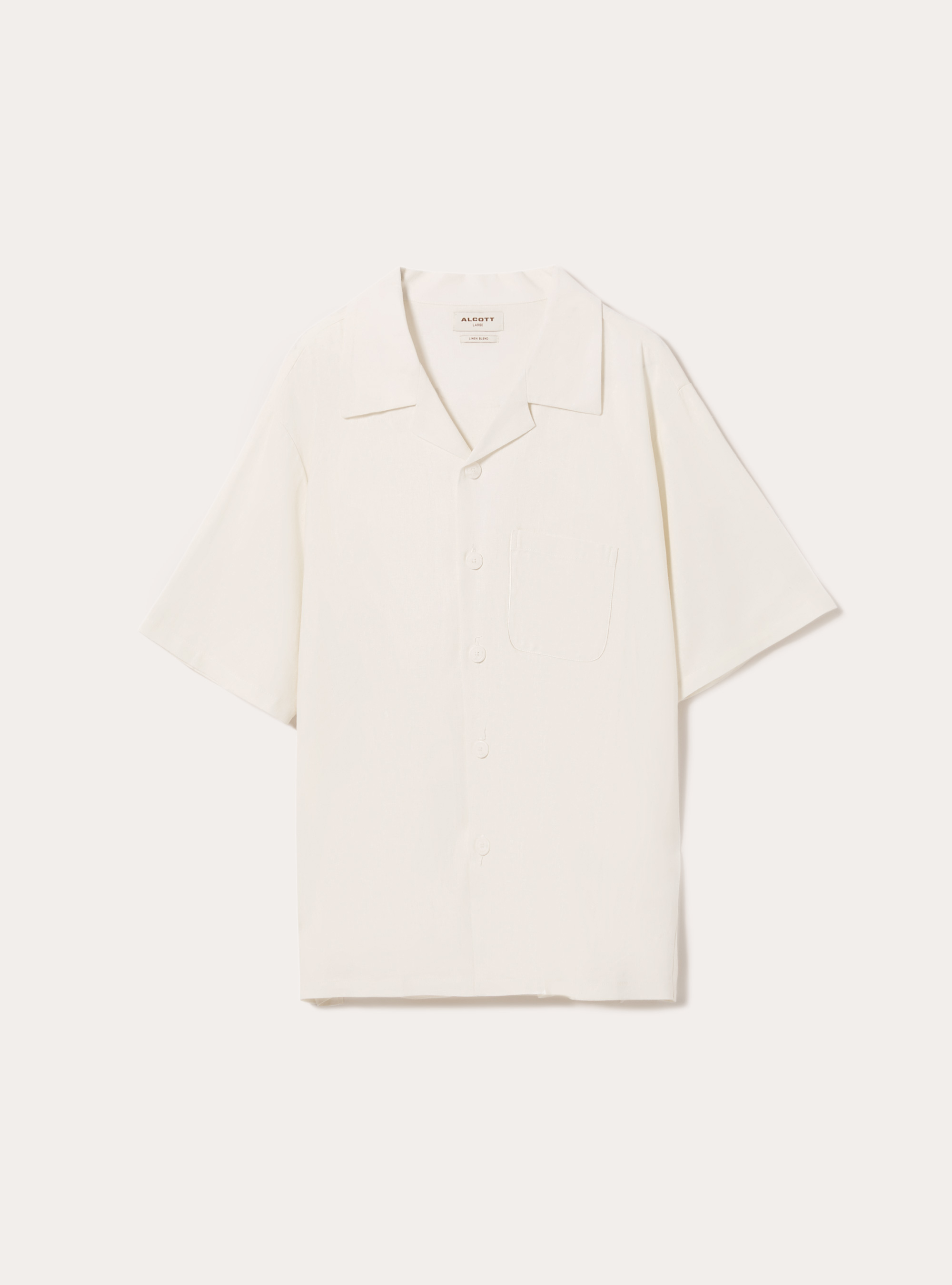 Linen blend shirt with breast pocket, WH2 WHITE