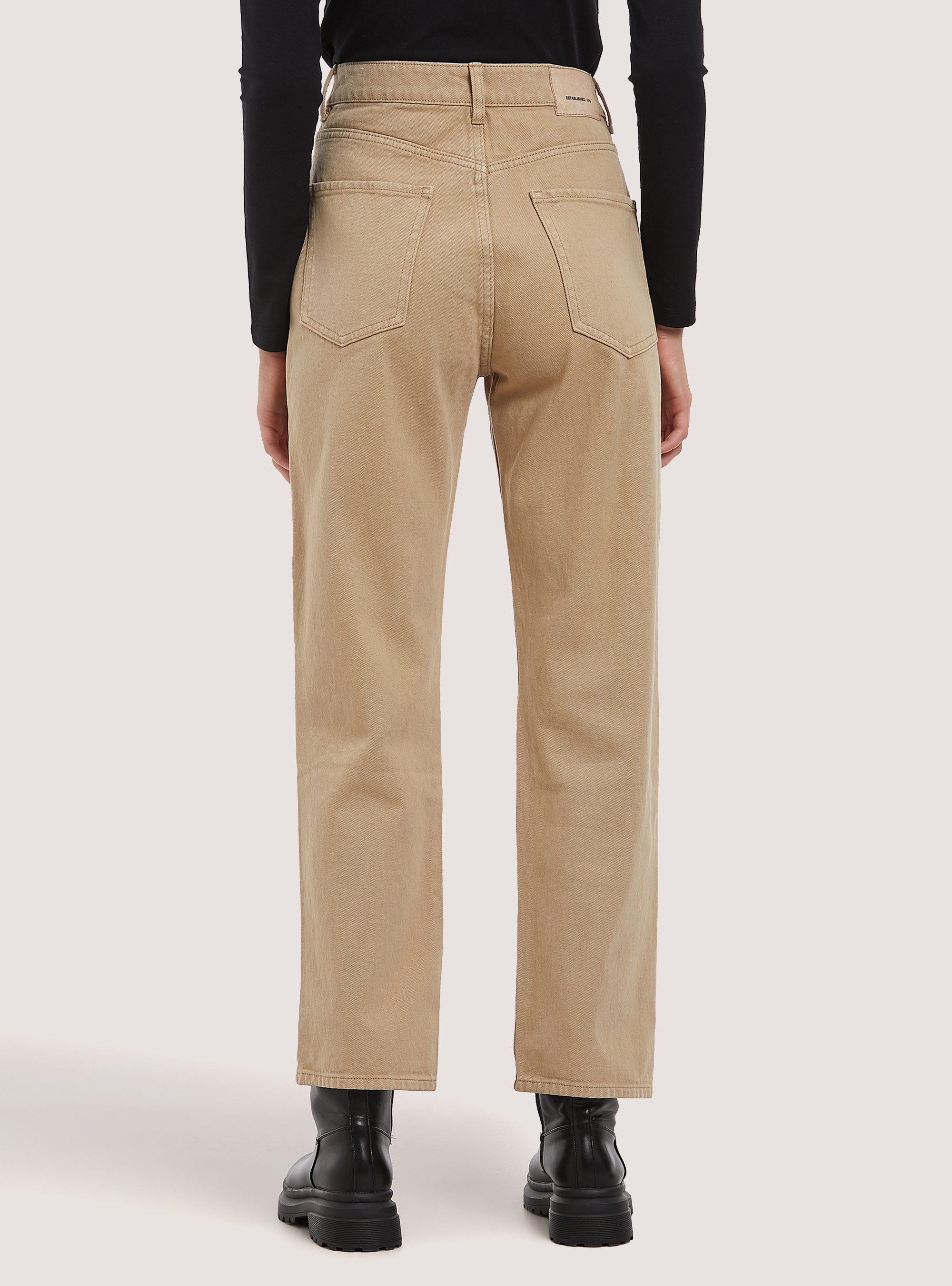 Pantalon en serg&eacute; &agrave; coupe droite, BG3 BEIGE LIGHT
