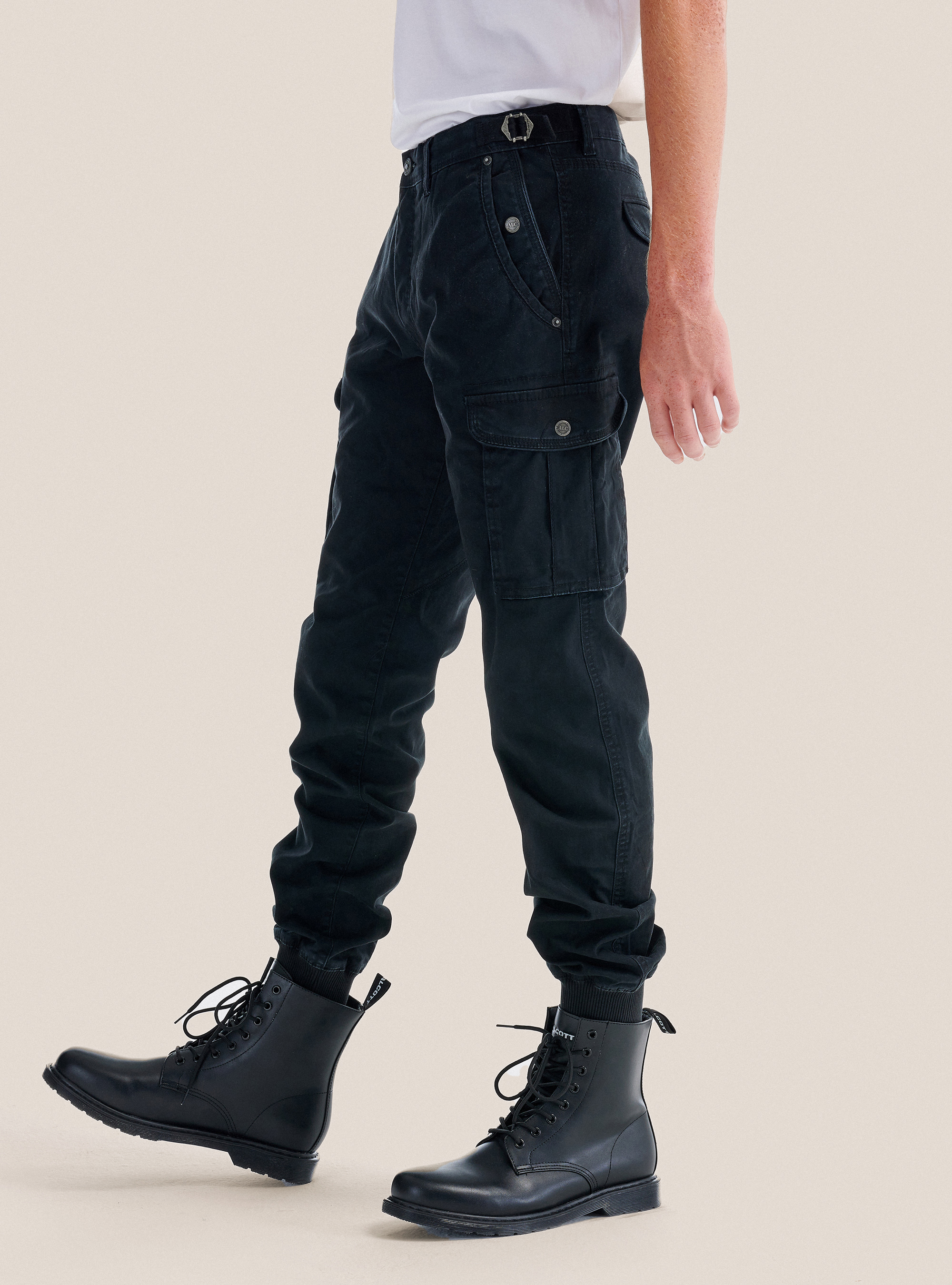 Militärhosen mit elastischem Bund, C101 BLACK