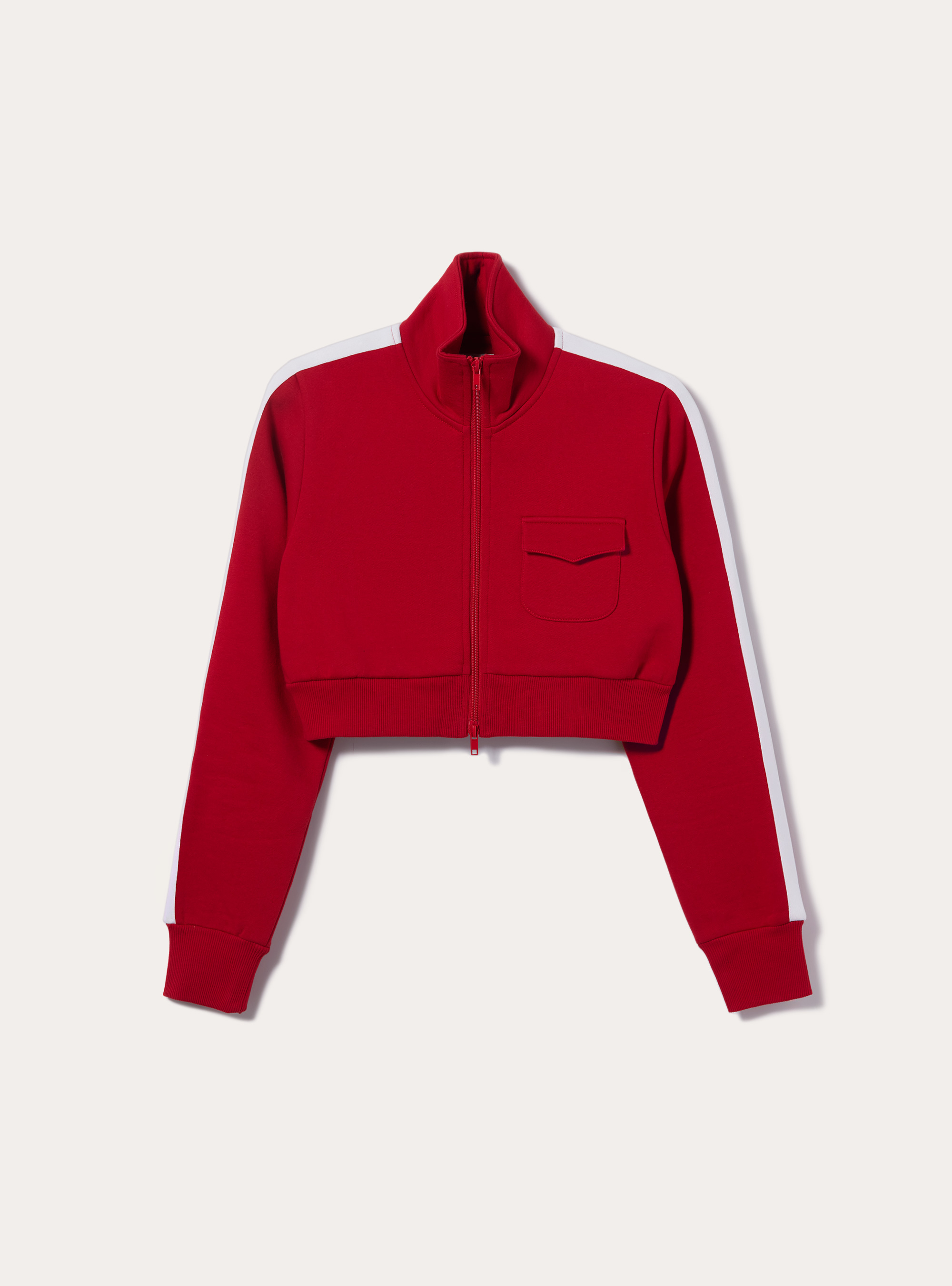 Sweatshirt with zipper and side bands, RD2 RED MEDIUM