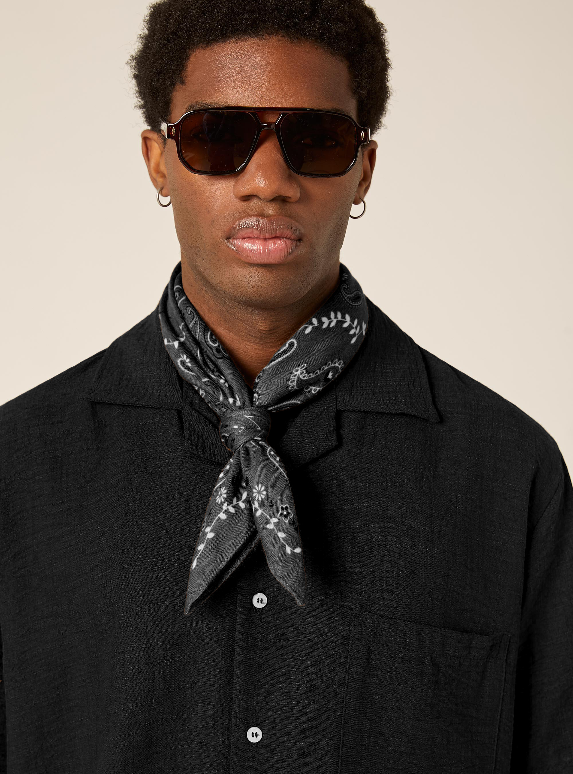 Camicia a maniche corte in tessuto fiammato, NERO