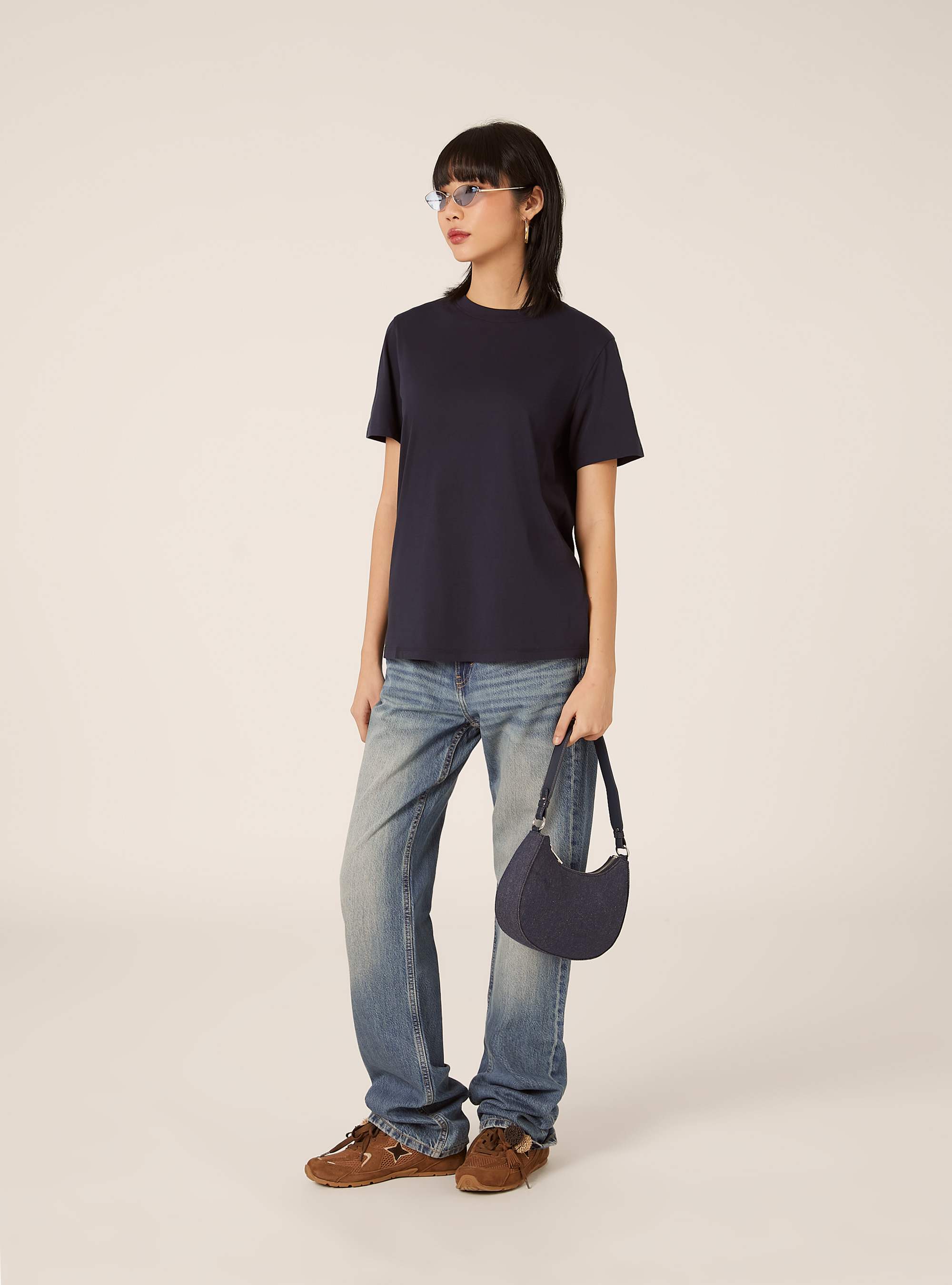 Cotton crew neck T-shirt, NA3 NAVY LIGHT