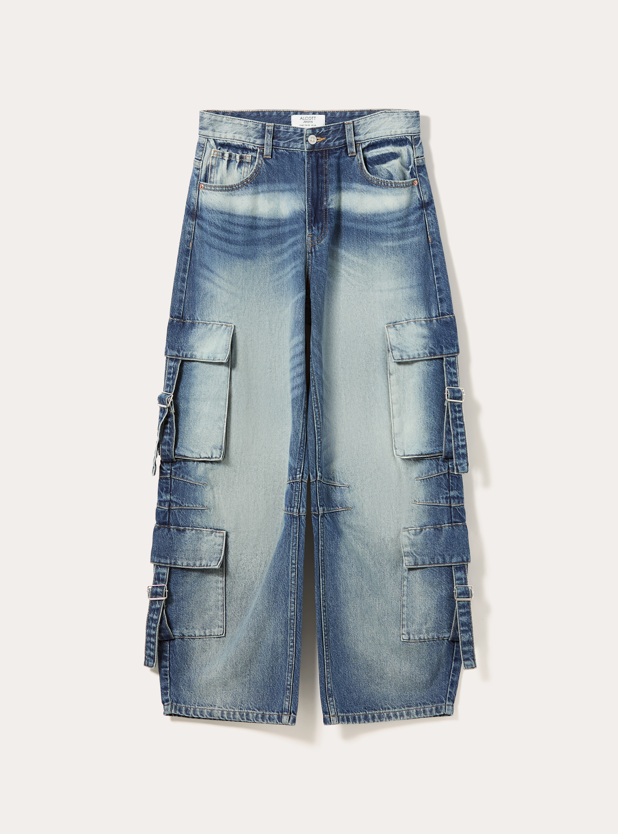 Jeans multicargo, D004 MEDIUM LIGHT BLUE