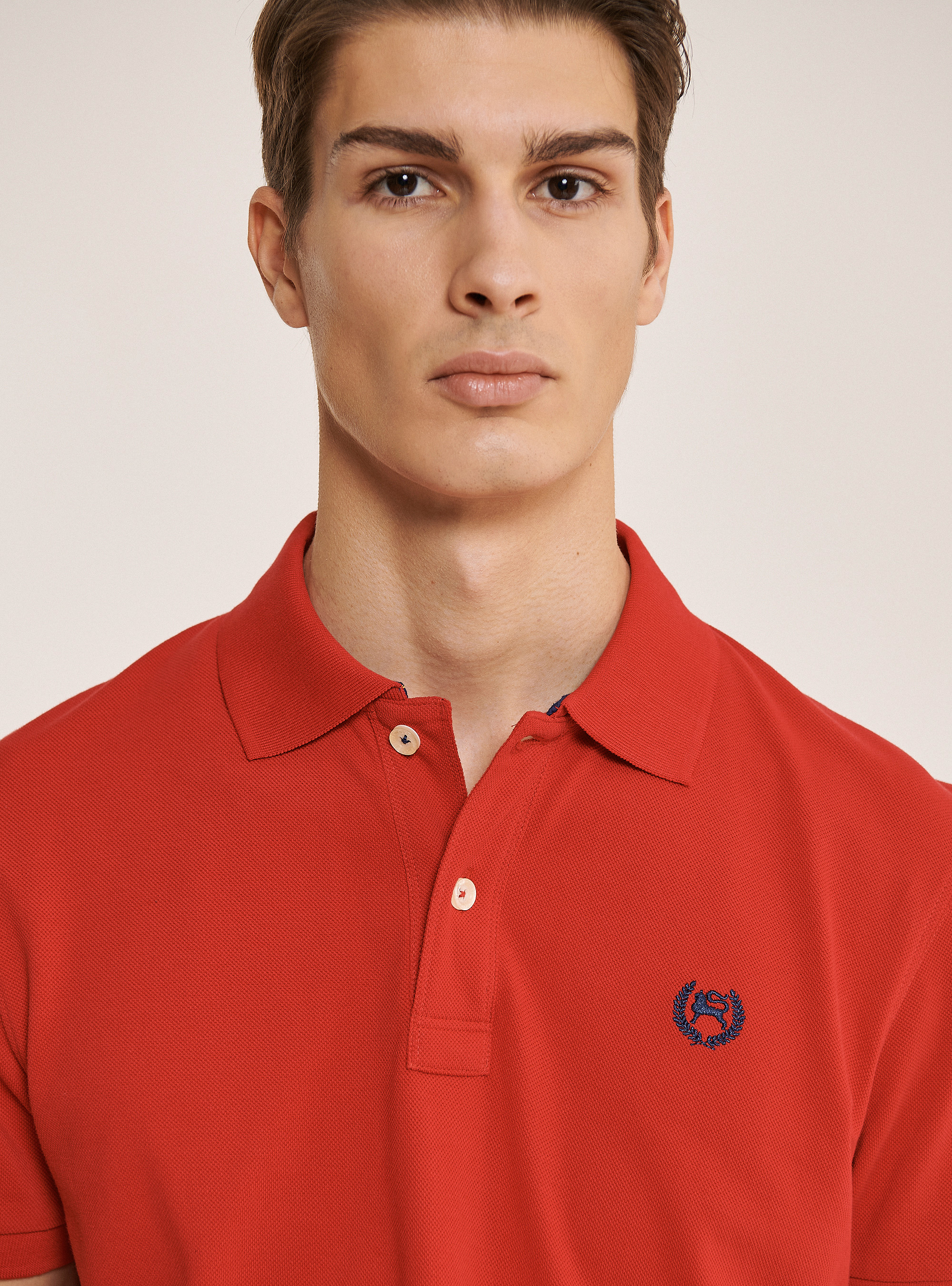 Poloshirt aus Baumwoll-Pikee, C350 RED