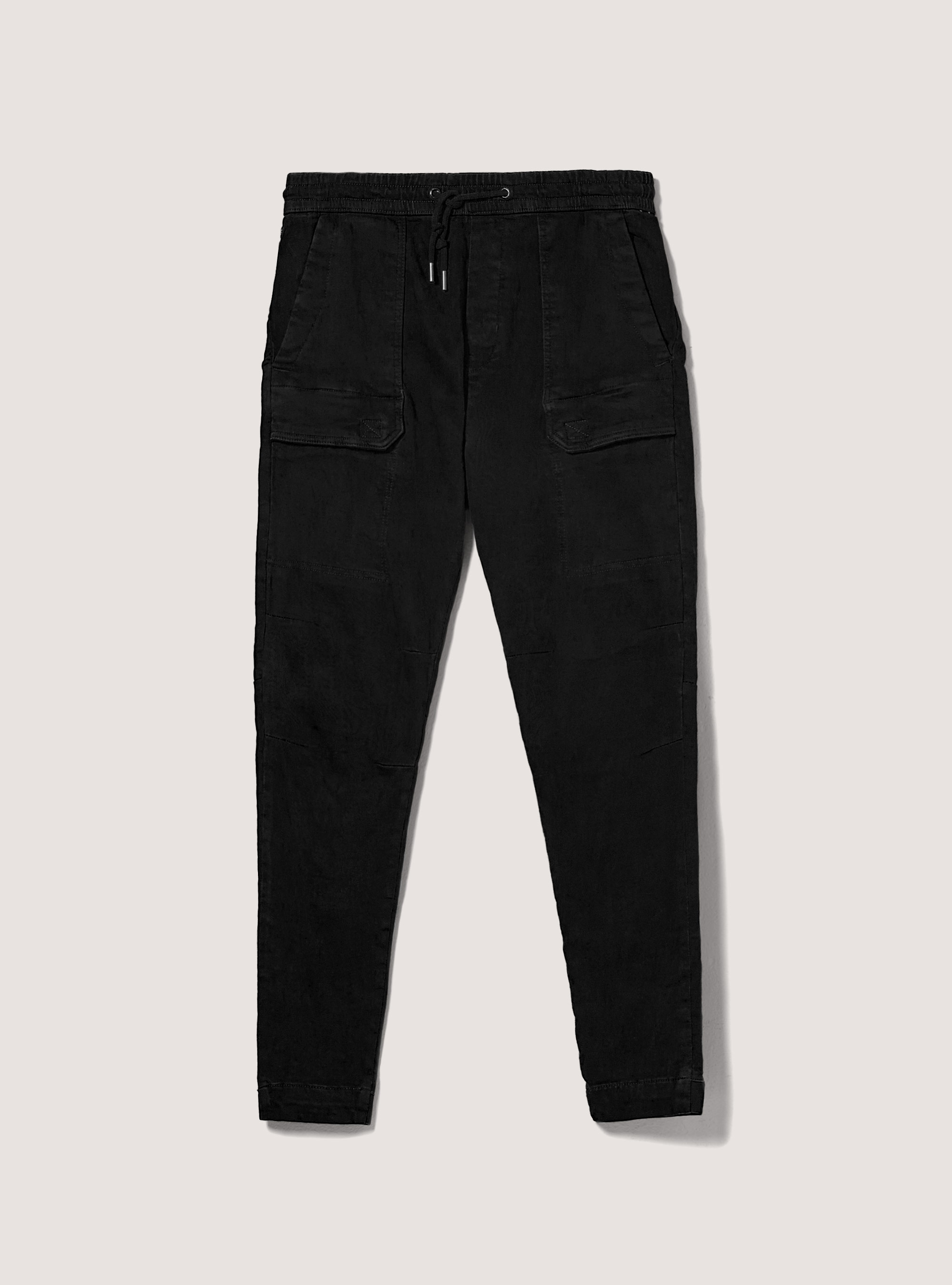 Cotton jogger trousers with large pockets, BK1 BLACK