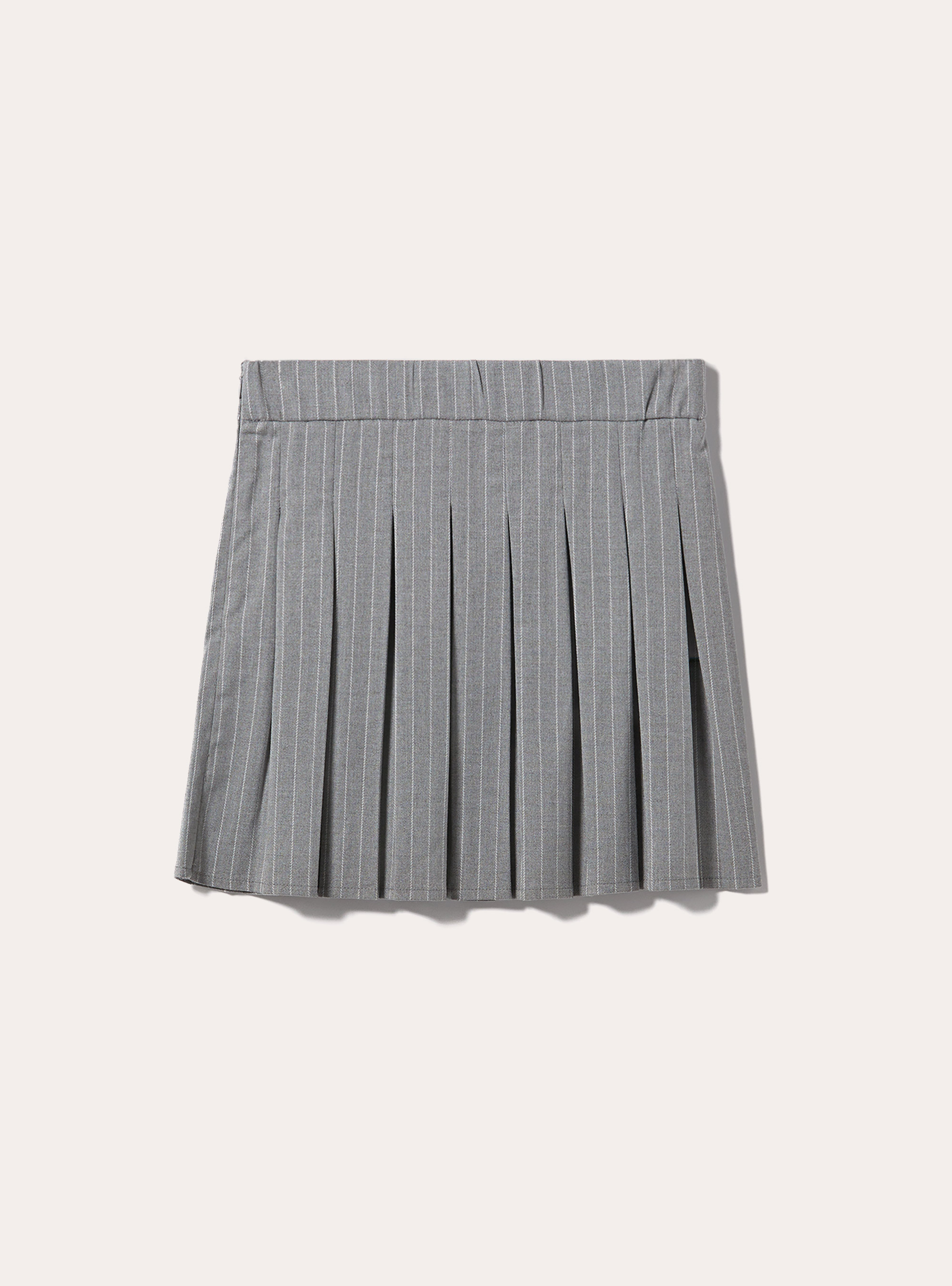 Gonna mini gessata a pieghe, MULTICOLOR