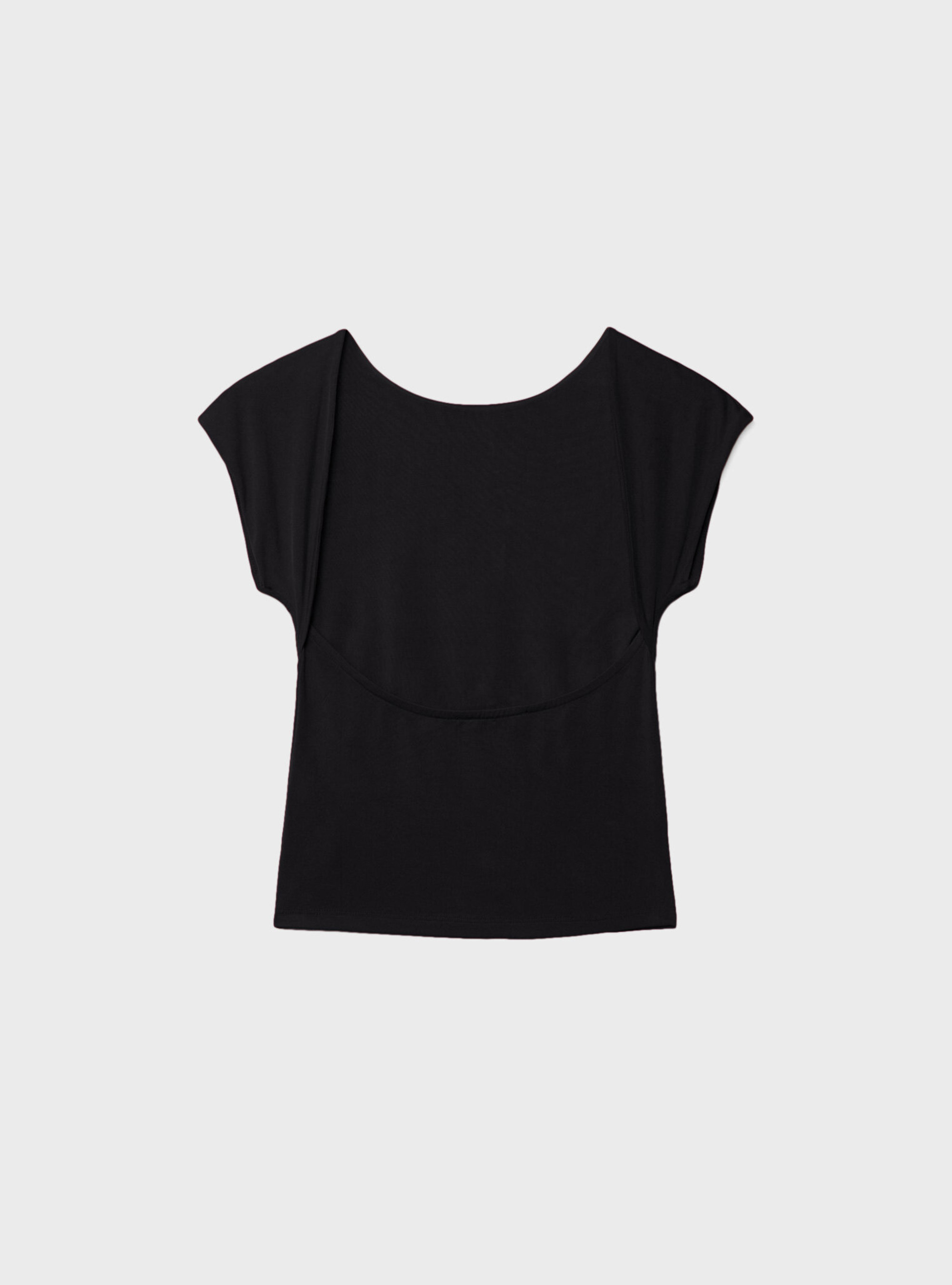 T-shirt with open back, BK1 BLACK