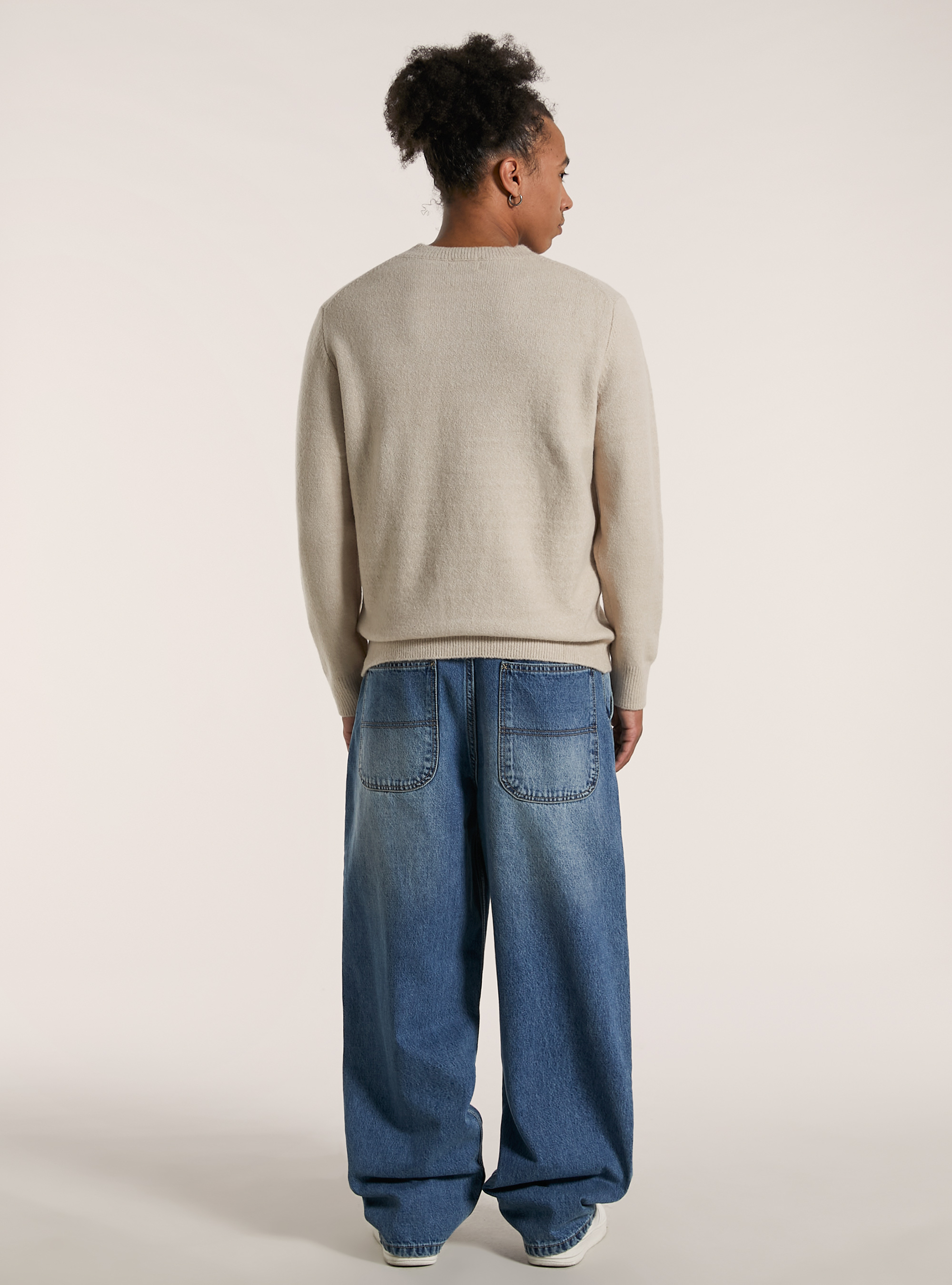 Pullover girocollo, MBG2 BEIGE MEL MED