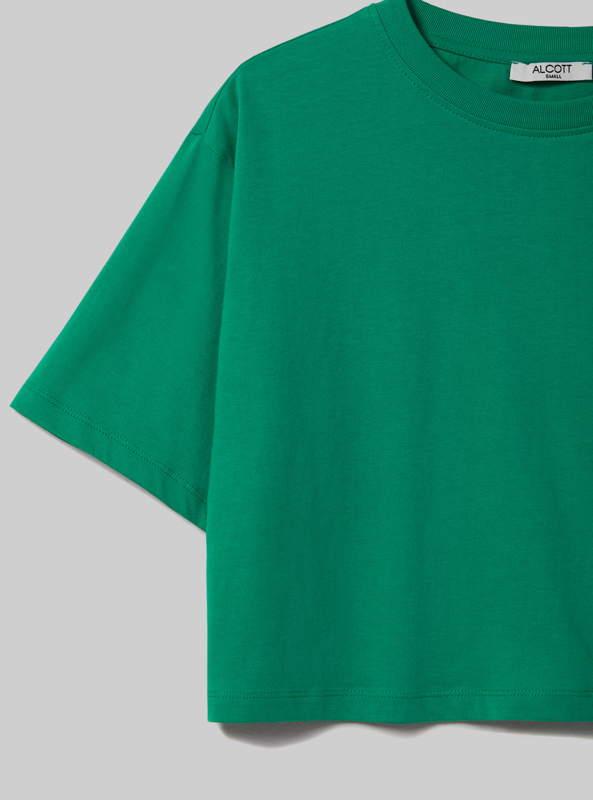 Maglietta cropped in cotone, GN2 GREEN MEDIUM