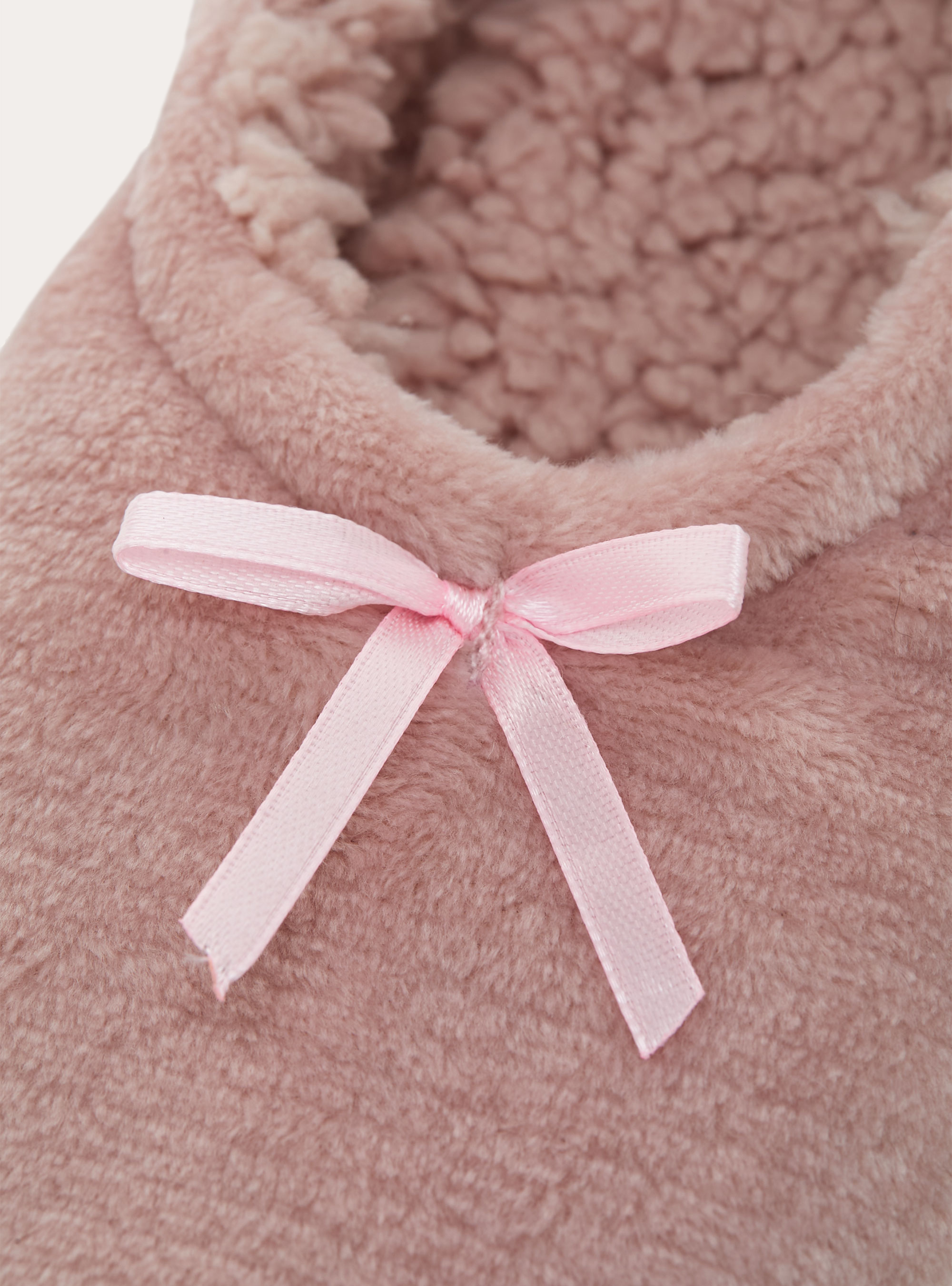 Faux fur sock slippers, PK2 PINK MEDIUM