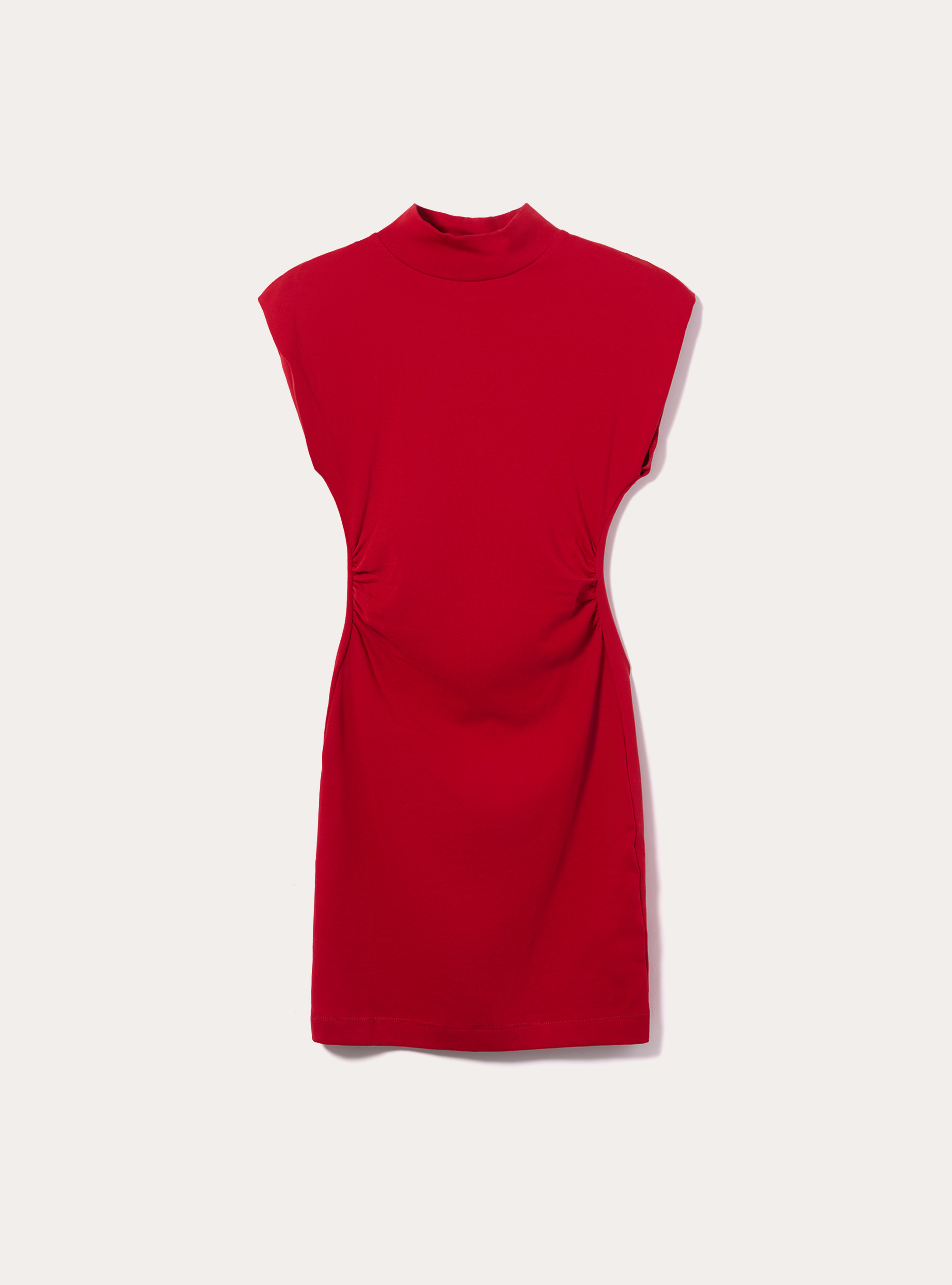 Vestito corto arricciato, RD2 RED MEDIUM