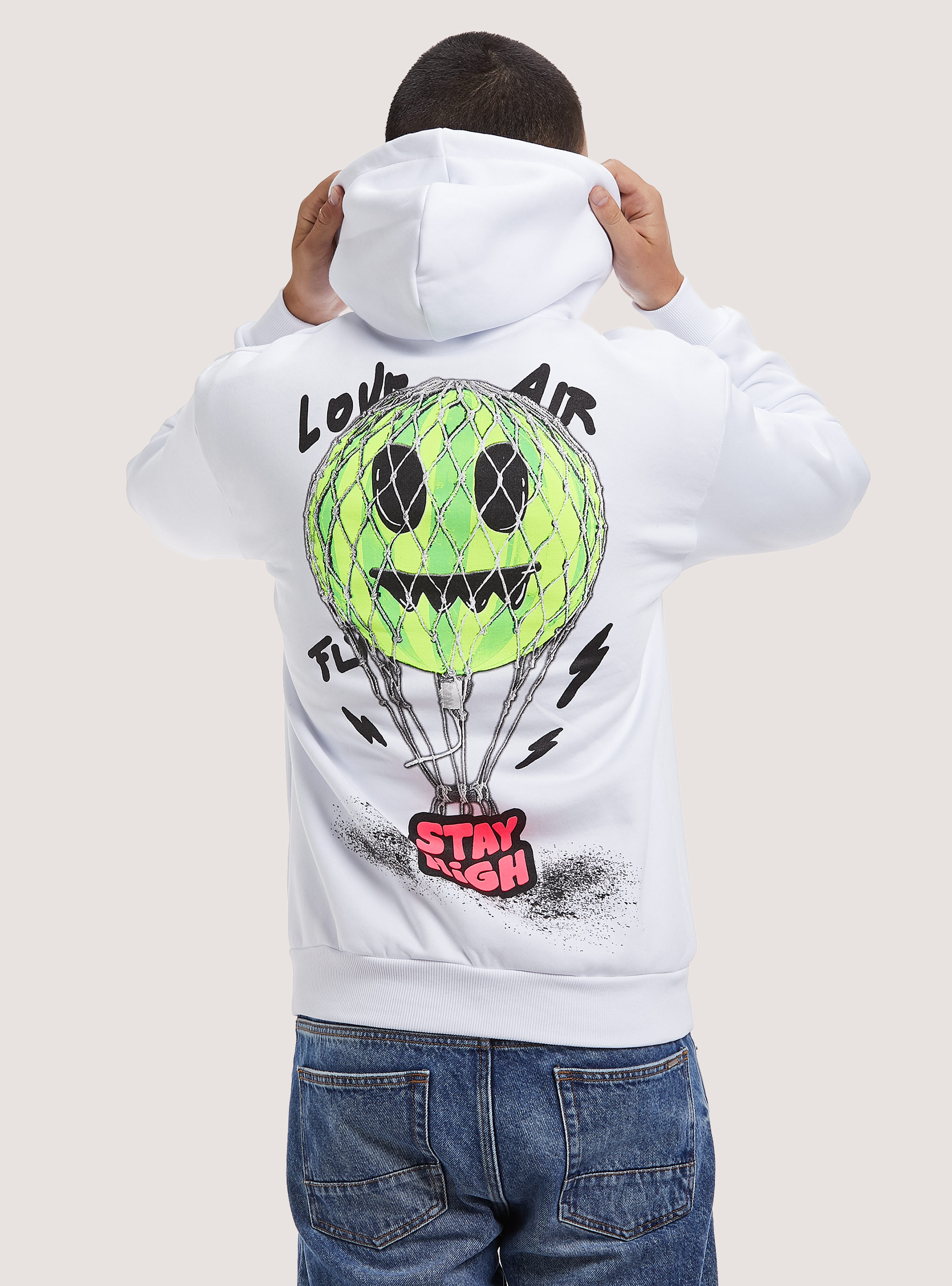 Felpa con stampa stay high, WH2 WHITE