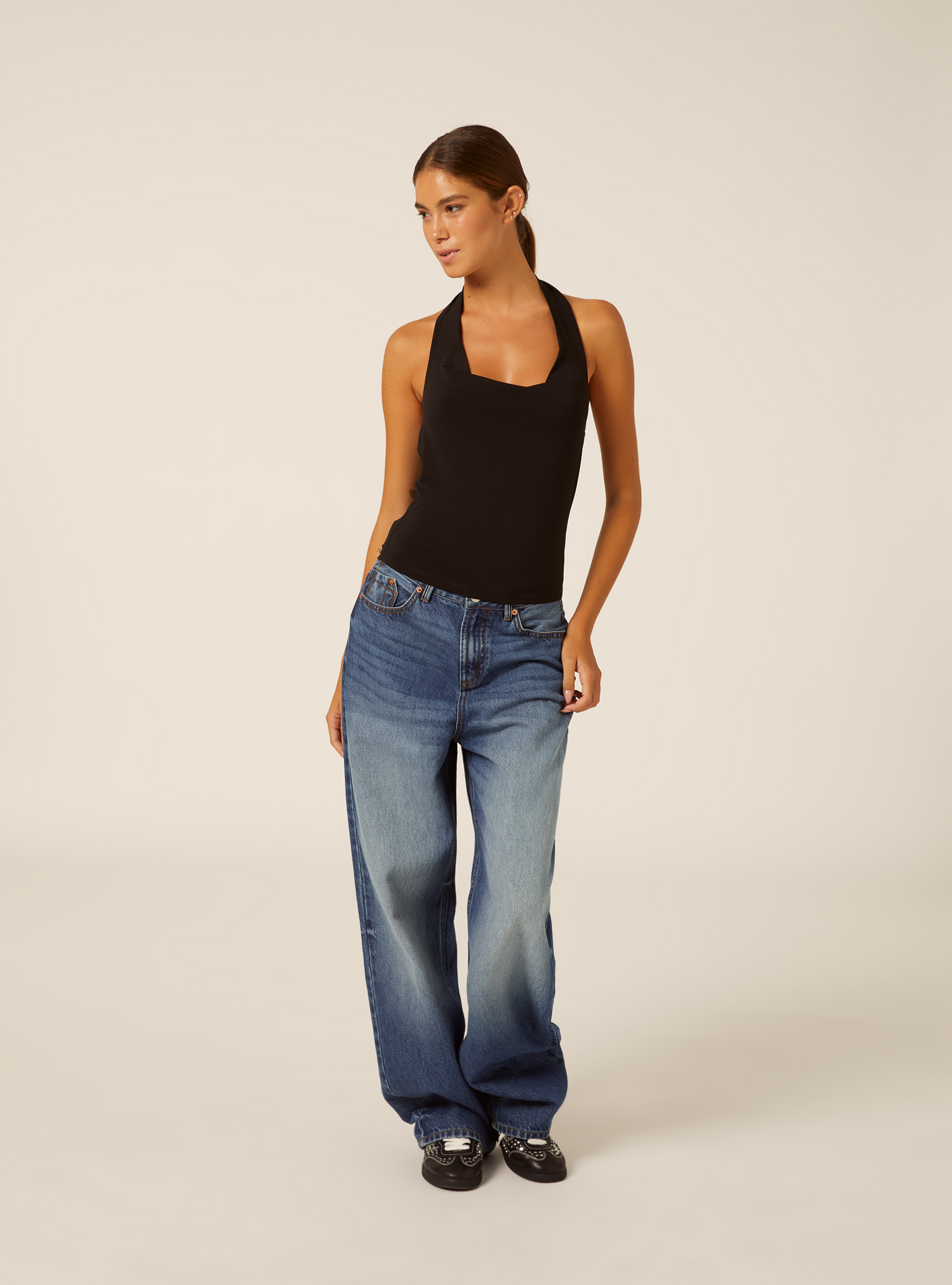 Canotta halter, NERO