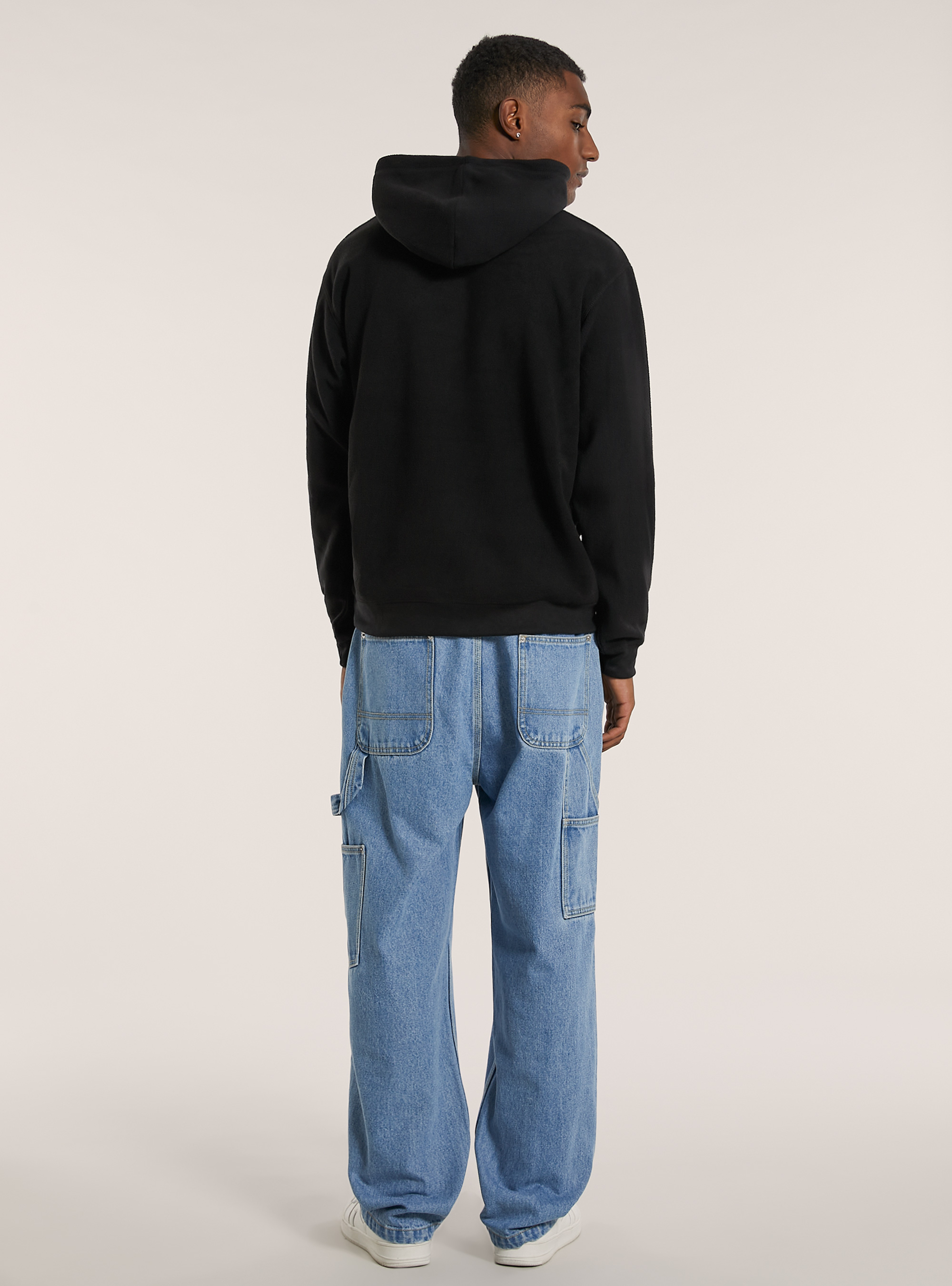 Sudadera con capucha de forro polar, BK1 BLACK