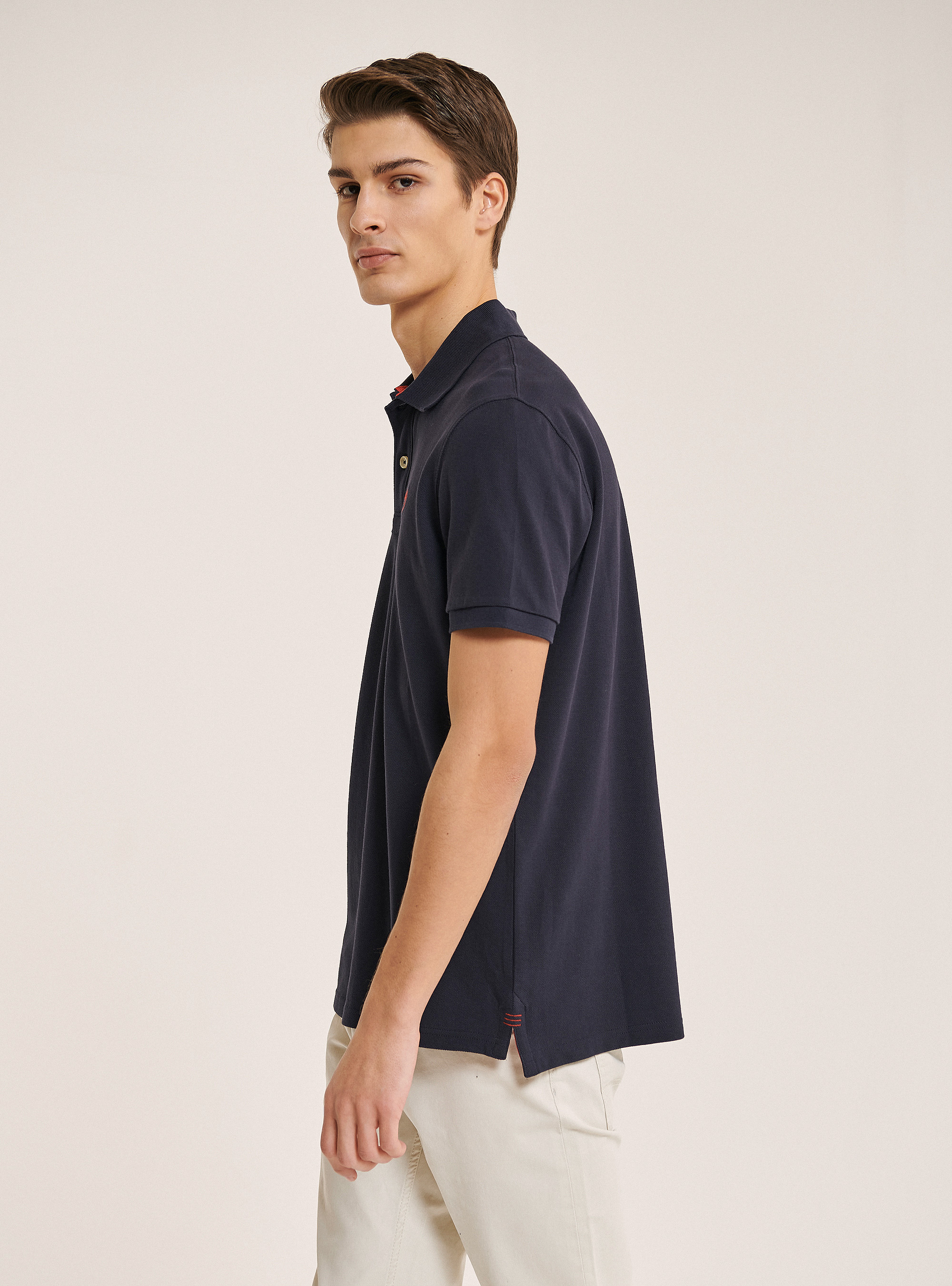Polo in cotone piquet, BLU MARINO