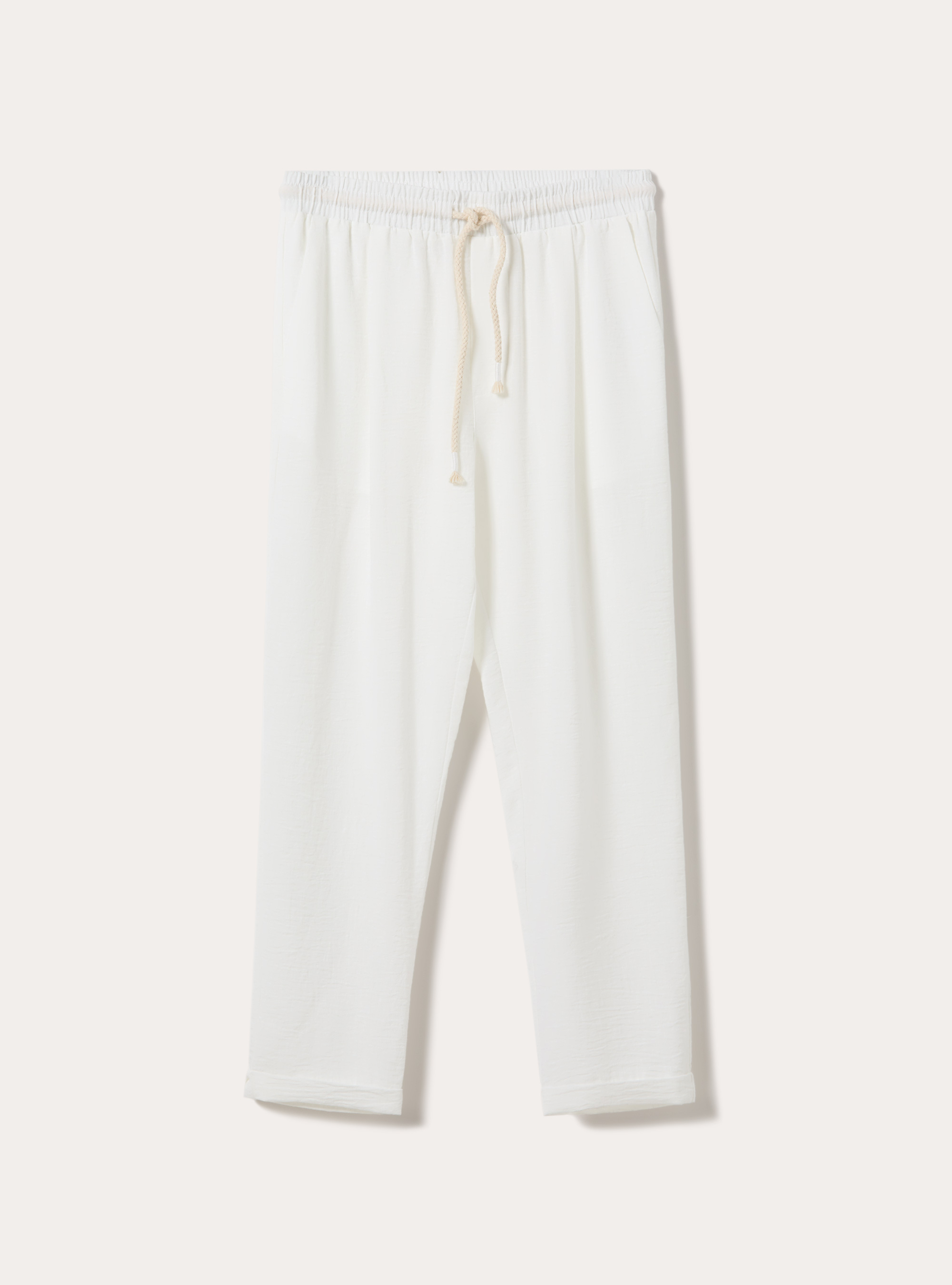 Pantalaccio basico con elastico in vita e coulisse, WH2 WHITE