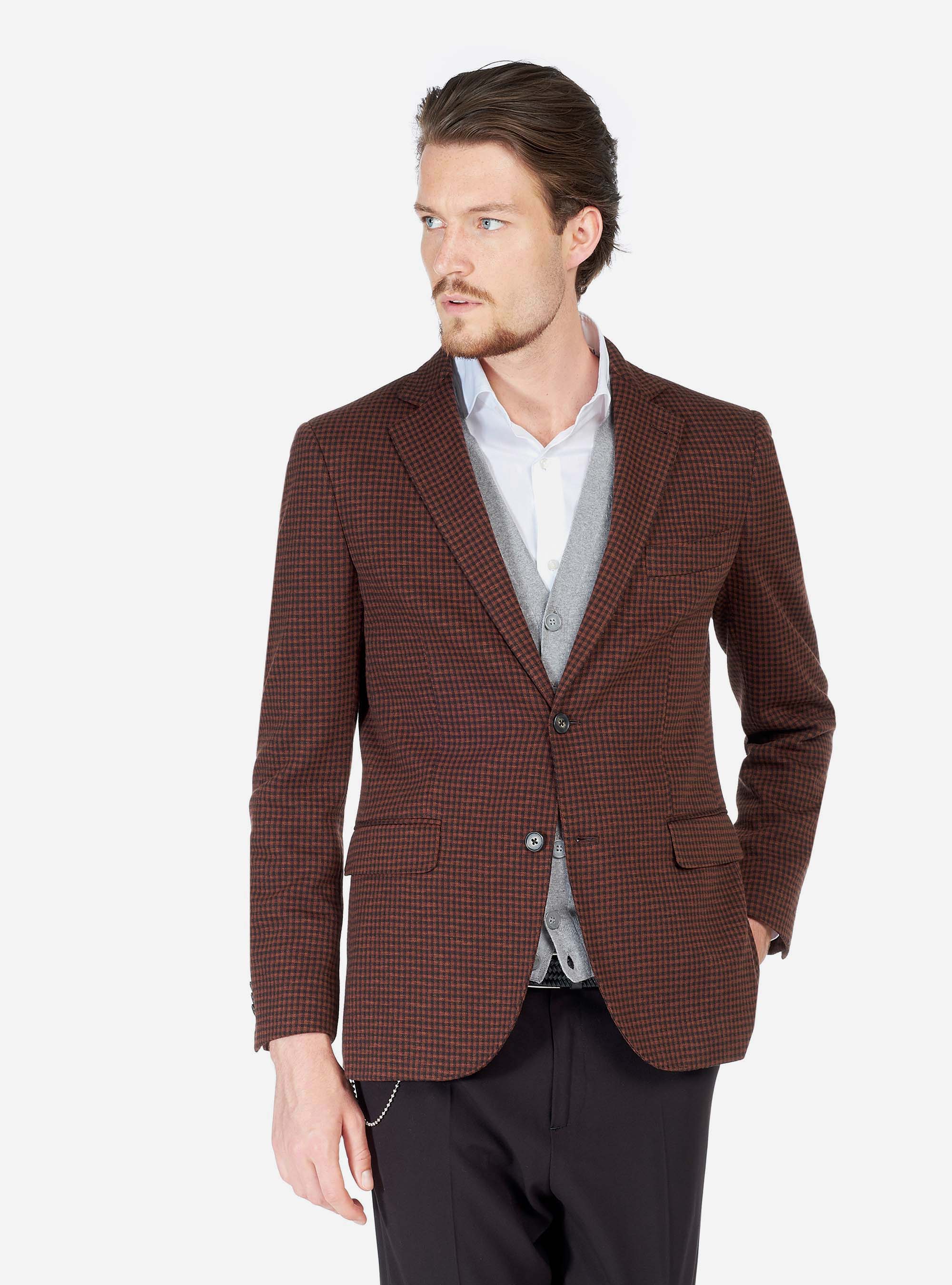SQUARE COTTON JACKET, BROWN
